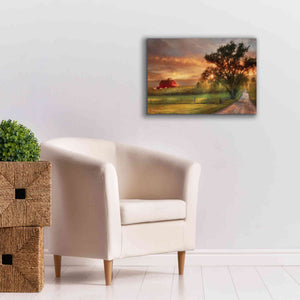 'Country Lane Sunset' by Lori Deiter, Canvas Wall Art,26 x 18