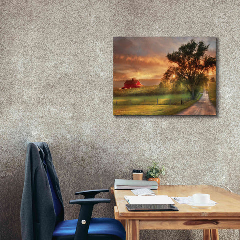 Image of 'Country Lane Sunset' by Lori Deiter, Canvas Wall Art,34 x 26