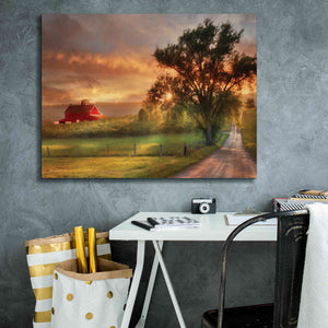 'Country Lane Sunset' by Lori Deiter, Canvas Wall Art,34 x 26