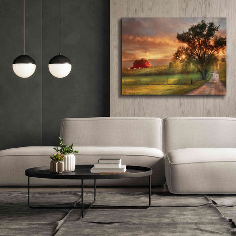 Image of 'Country Lane Sunset' by Lori Deiter, Canvas Wall Art,54 x 40