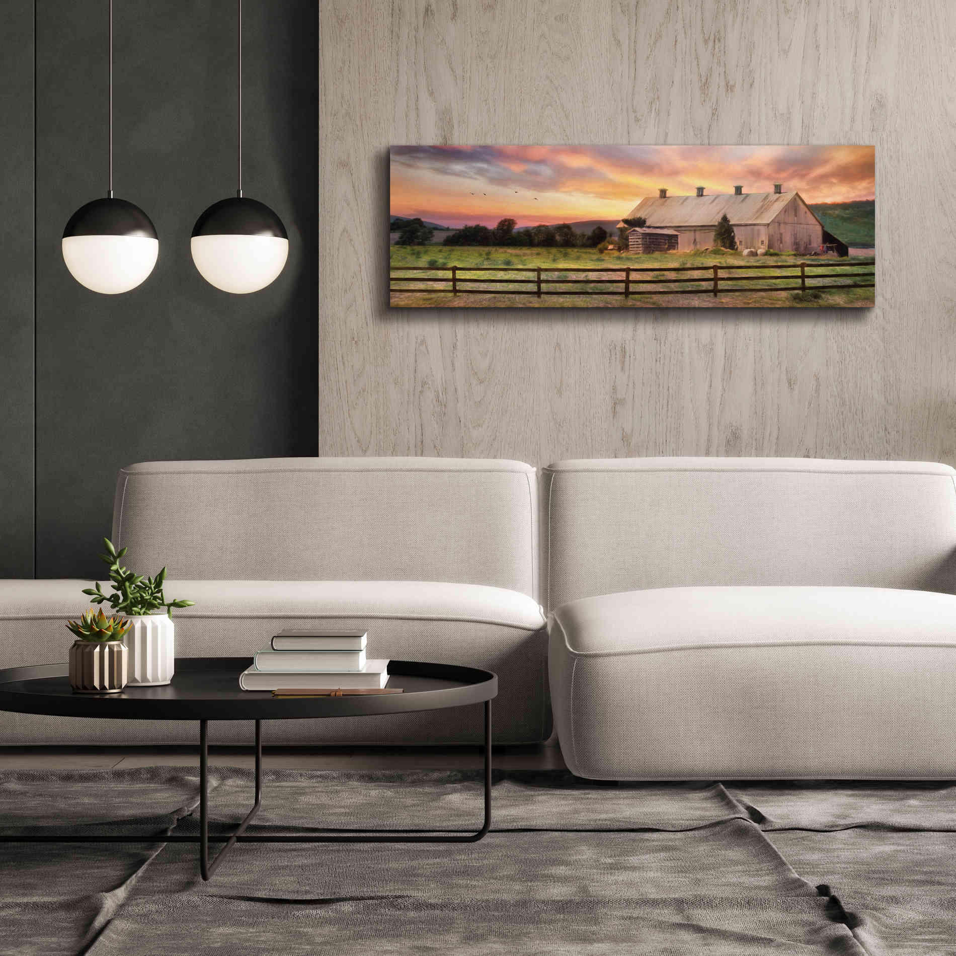'Sunset in the Valley' by Lori Deiter, Canvas Wall Art,60 x 20
