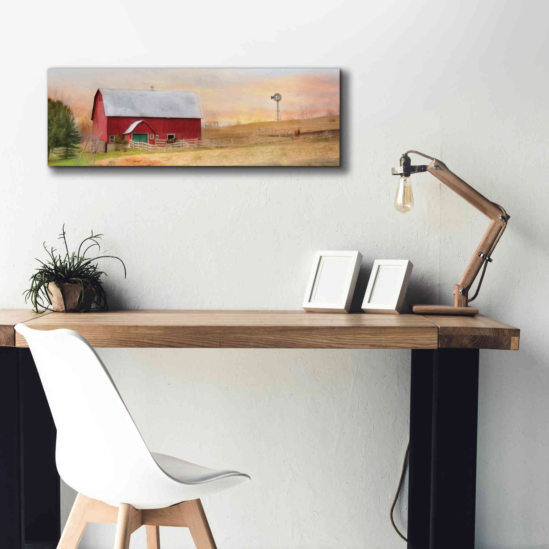 'Horse Farm' by Lori Deiter, Canvas Wall Art,36 x 12