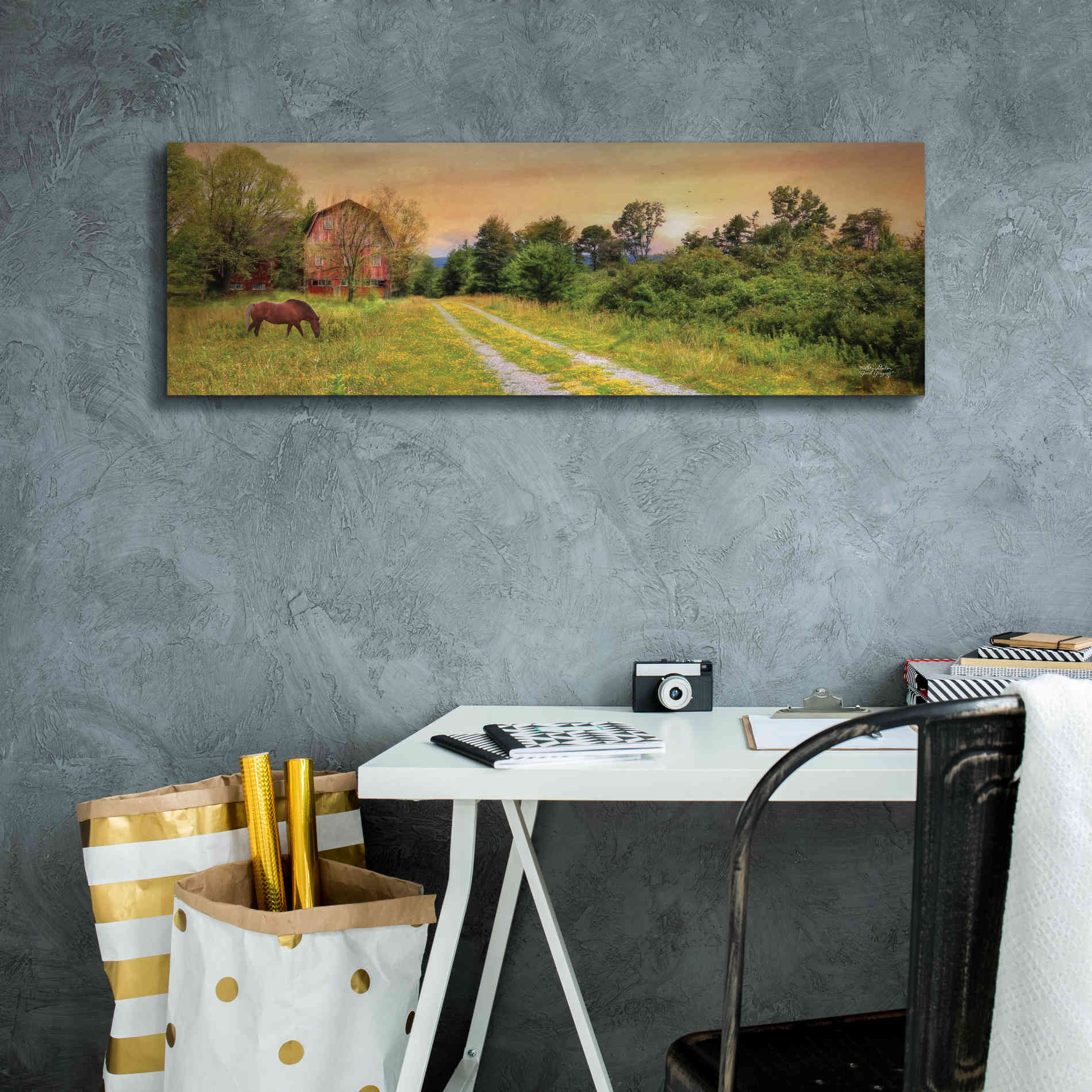 'Good Grazing' by Lori Deiter, Canvas Wall Art,36 x 12