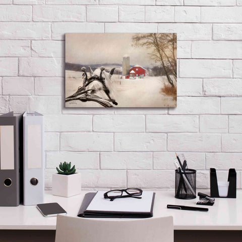 Image of 'Sleigh Ride in the Country' by Lori Deiter, Canvas Wall Art,18 x 12