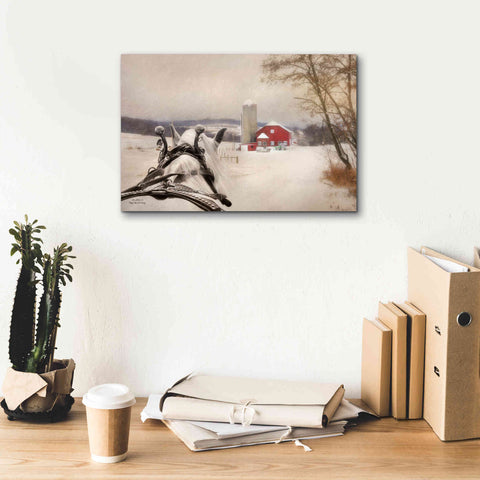 Image of 'Sleigh Ride in the Country' by Lori Deiter, Canvas Wall Art,18 x 12