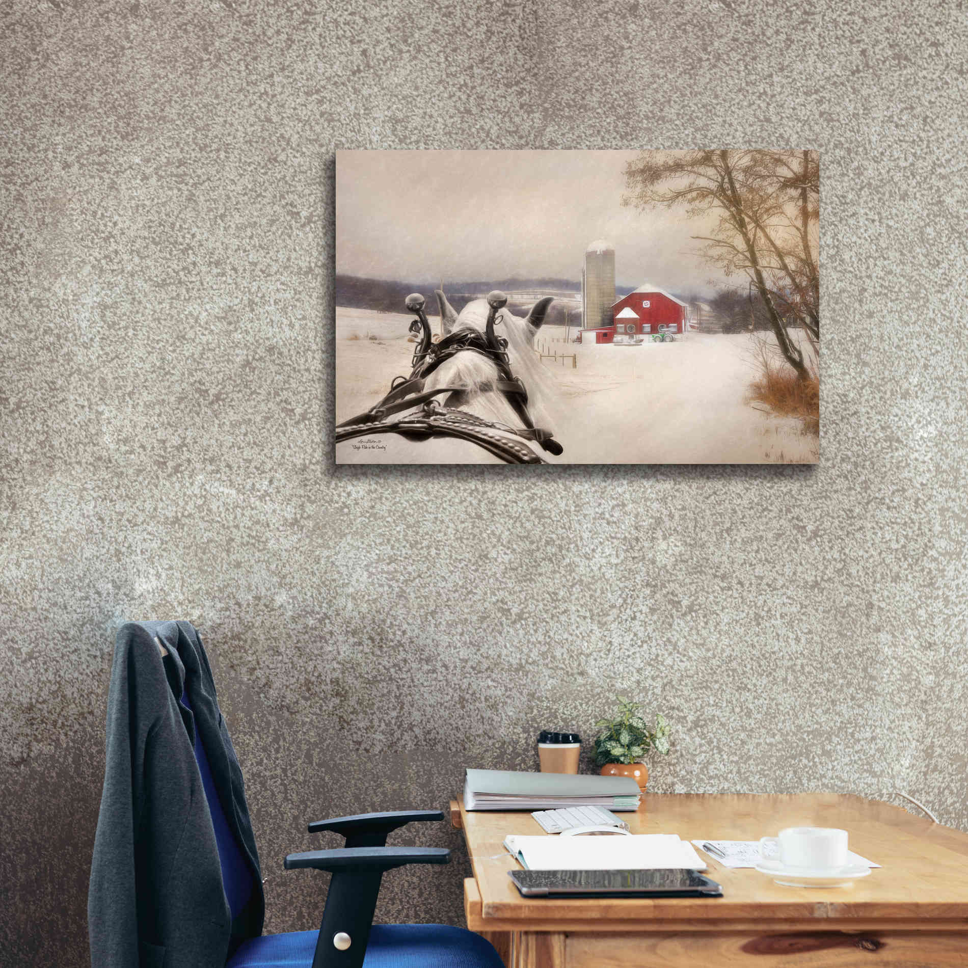 'Sleigh Ride in the Country' by Lori Deiter, Canvas Wall Art,40 x 26