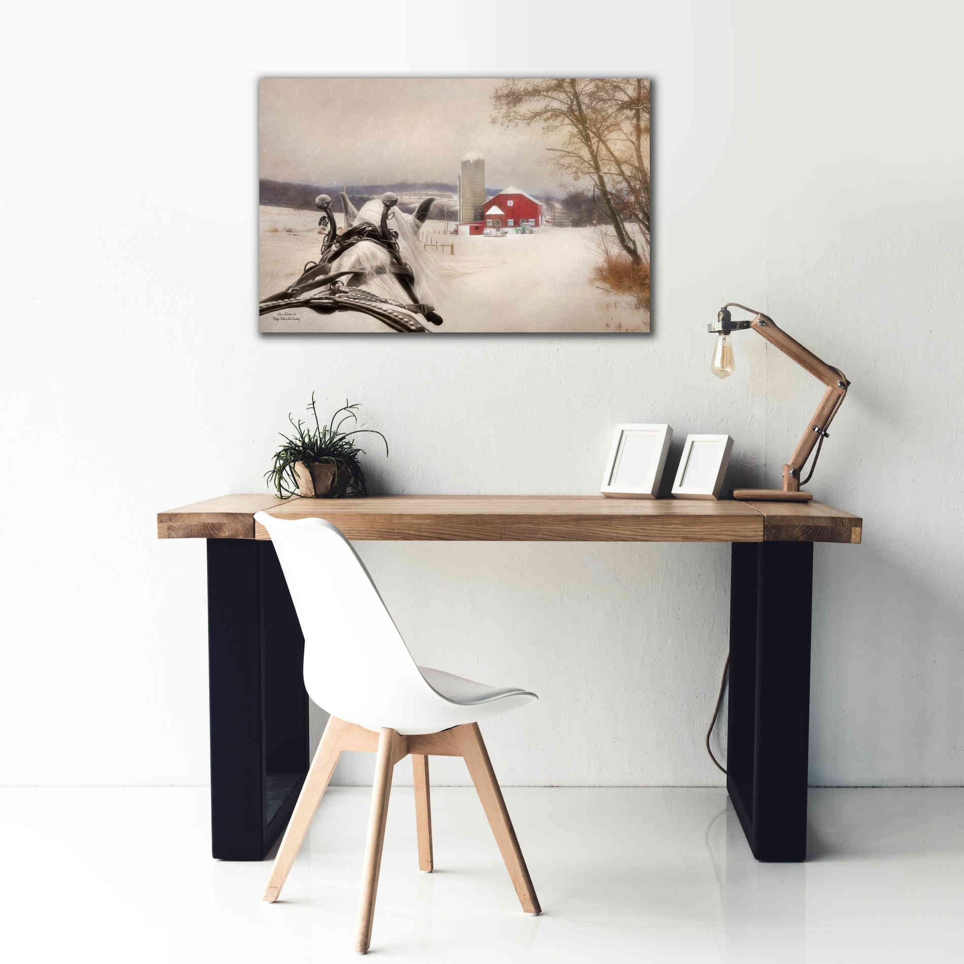 'Sleigh Ride in the Country' by Lori Deiter, Canvas Wall Art,40 x 26