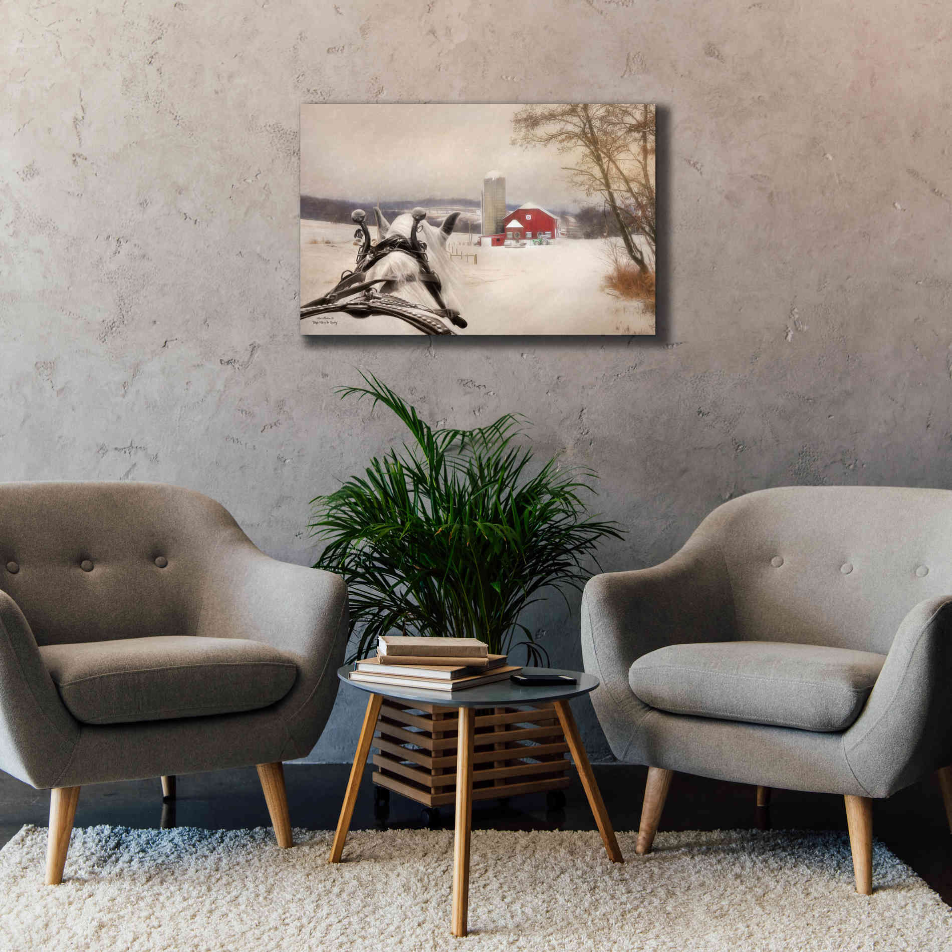 'Sleigh Ride in the Country' by Lori Deiter, Canvas Wall Art,40 x 26