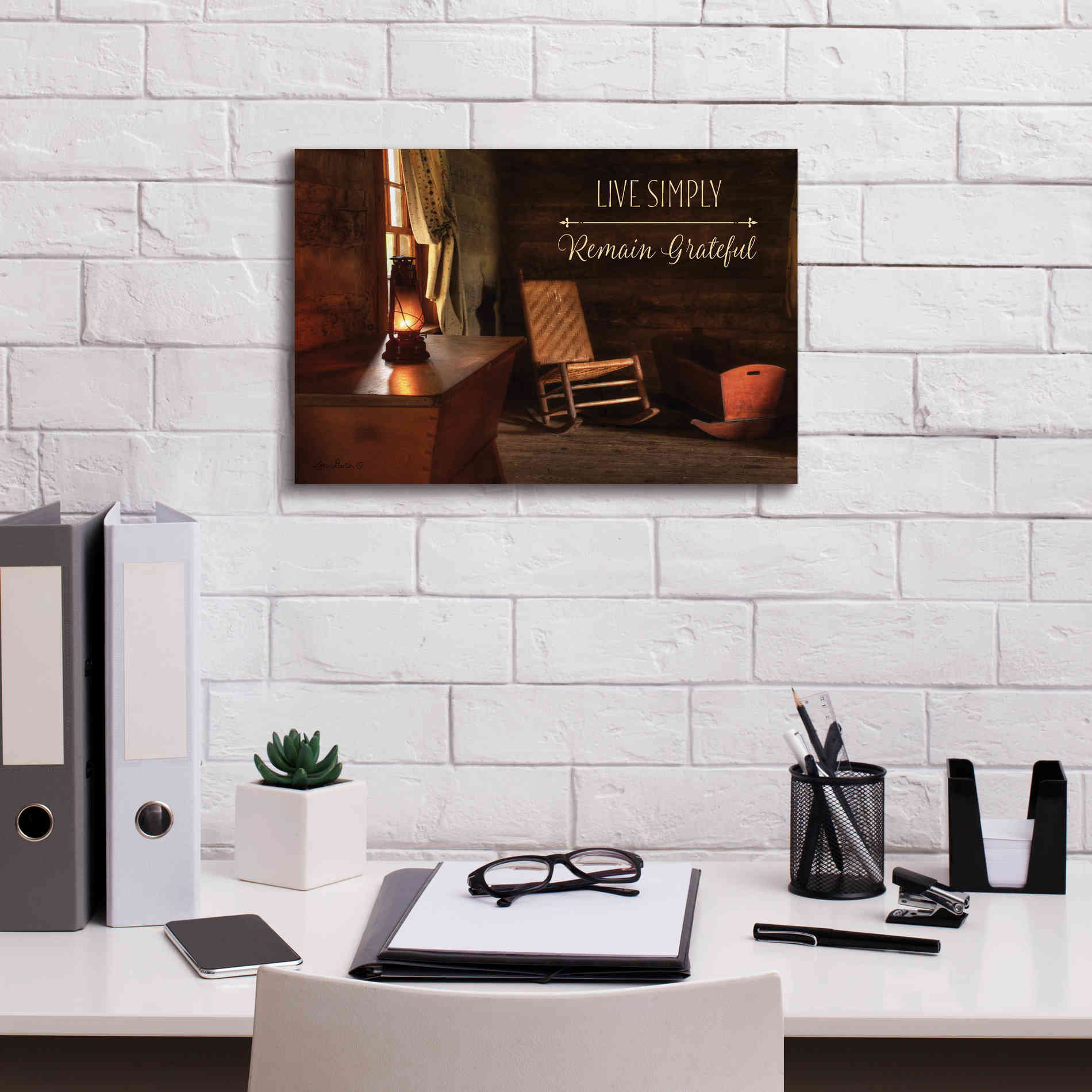 'Live Simply' by Lori Deiter, Canvas Wall Art,18 x 12