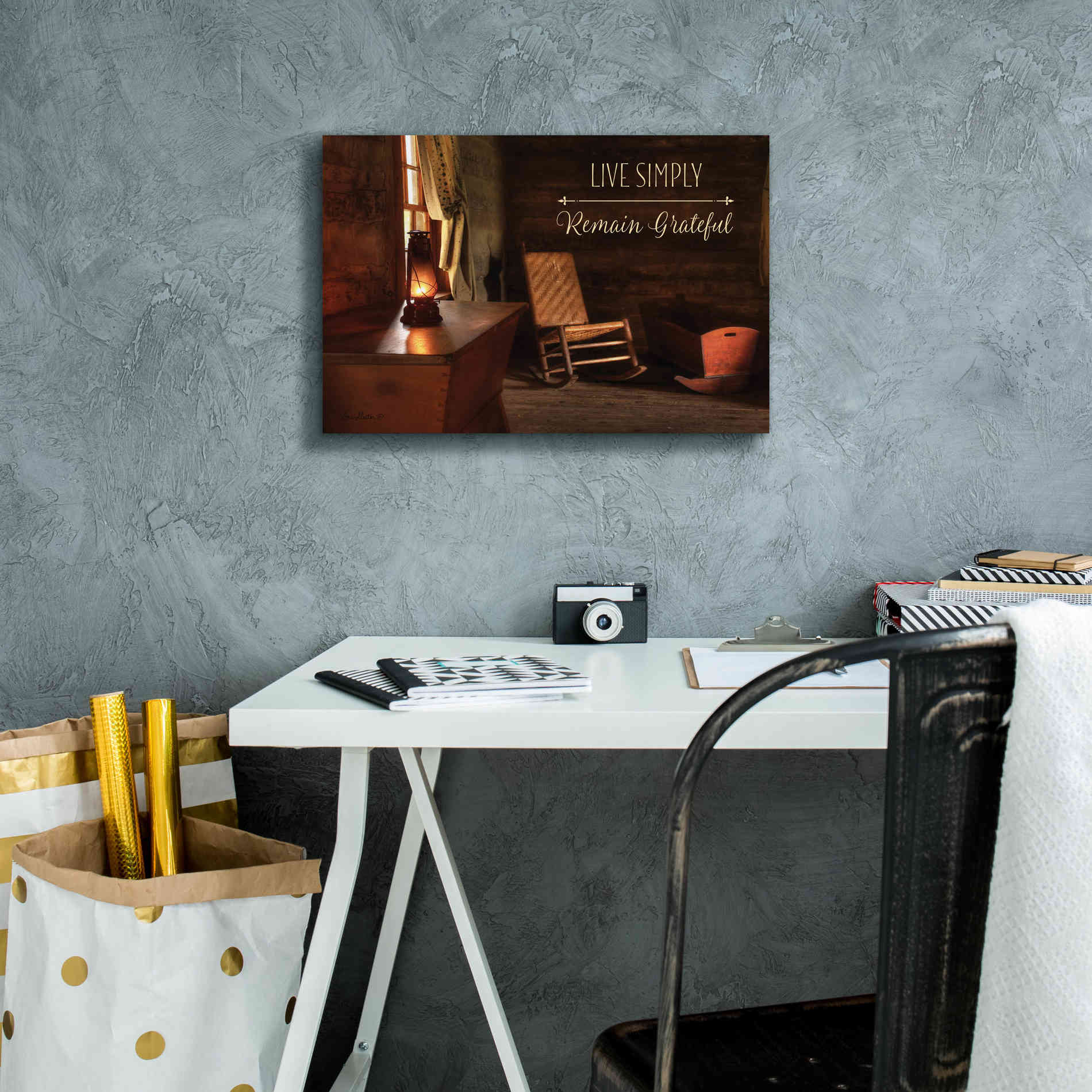 'Live Simply' by Lori Deiter, Canvas Wall Art,18 x 12