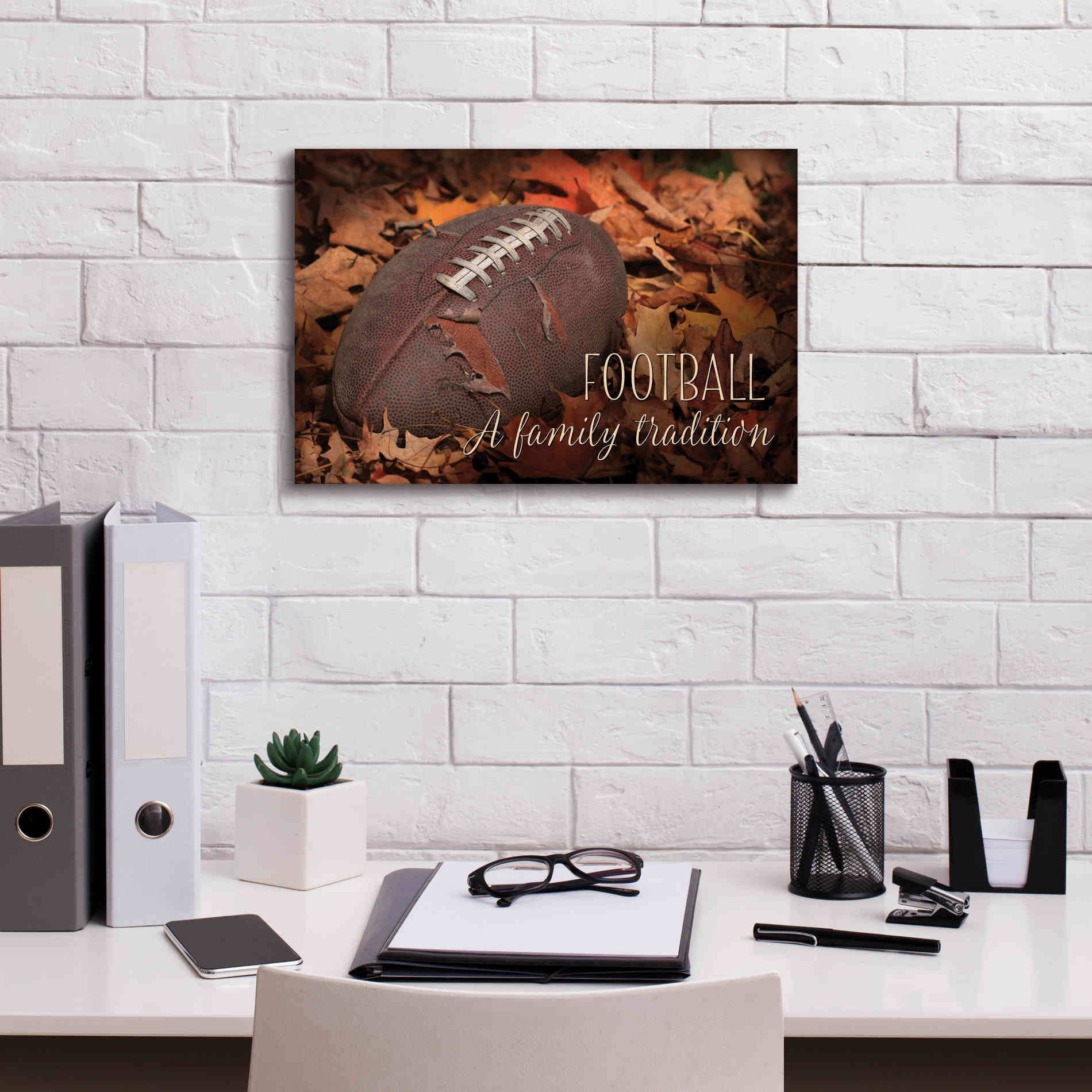 'Football - A Family Tradition' by Lori Deiter, Canvas Wall Art,18 x 12