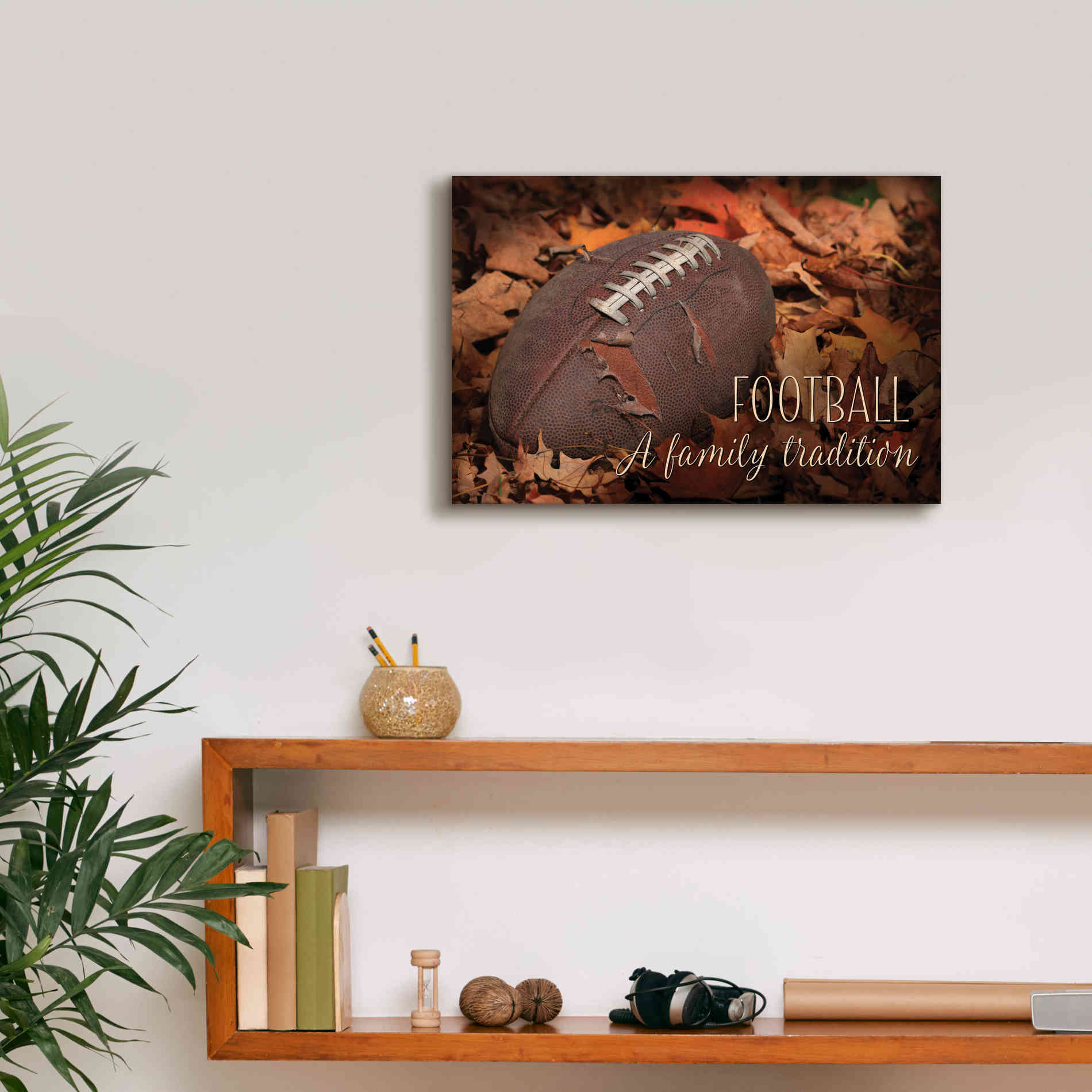 'Football - A Family Tradition' by Lori Deiter, Canvas Wall Art,18 x 12