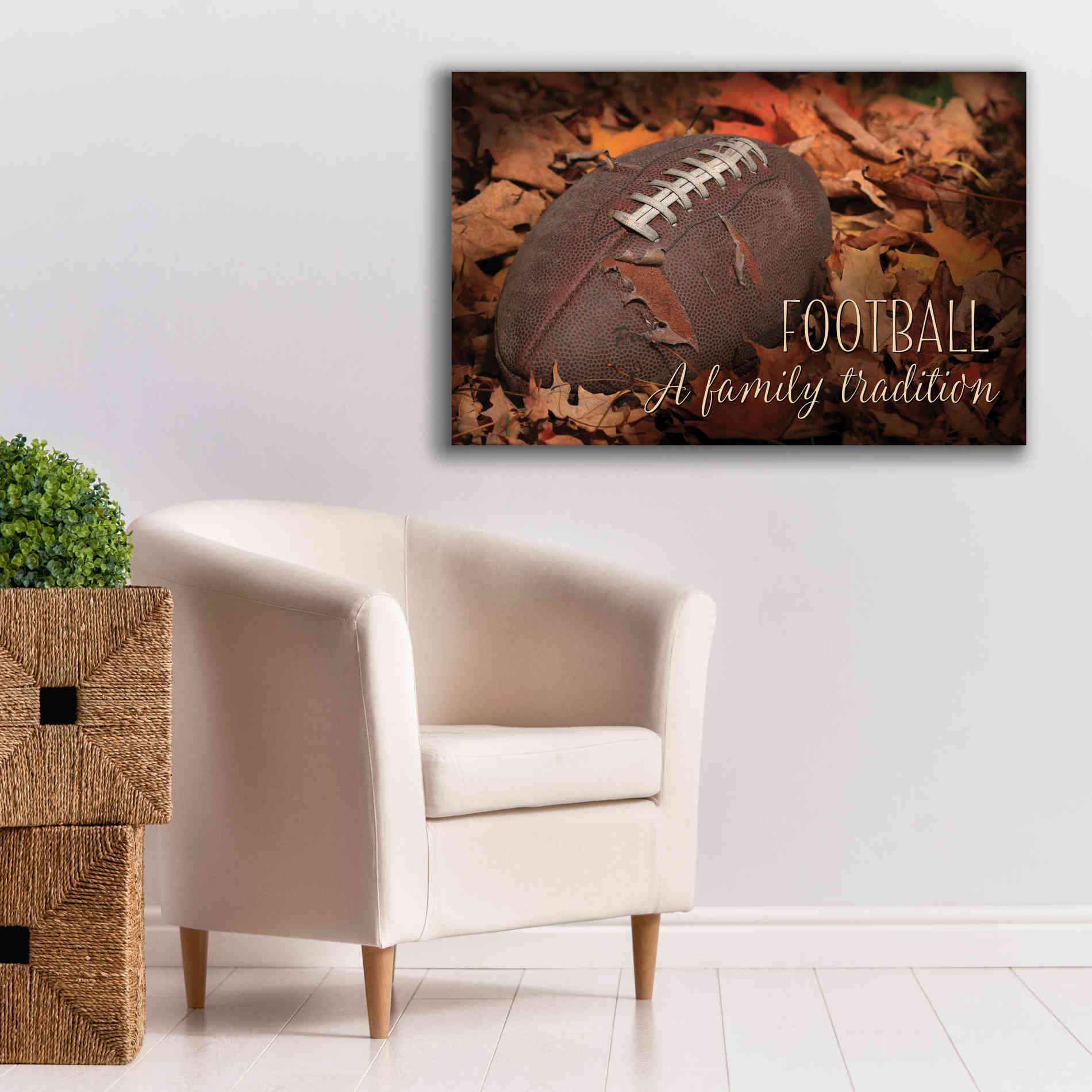 'Football - A Family Tradition' by Lori Deiter, Canvas Wall Art,40 x 26