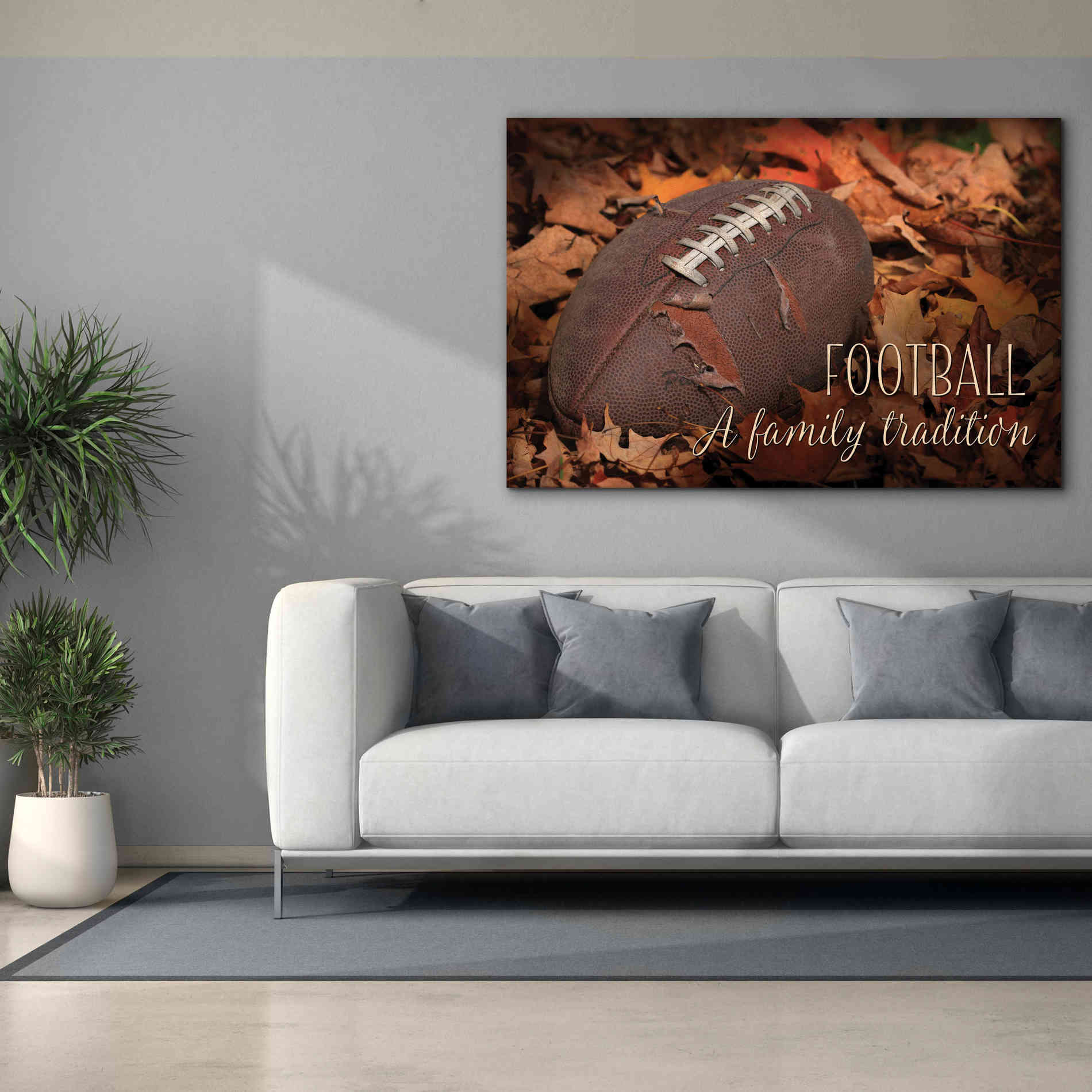 'Football - A Family Tradition' by Lori Deiter, Canvas Wall Art,60 x 40