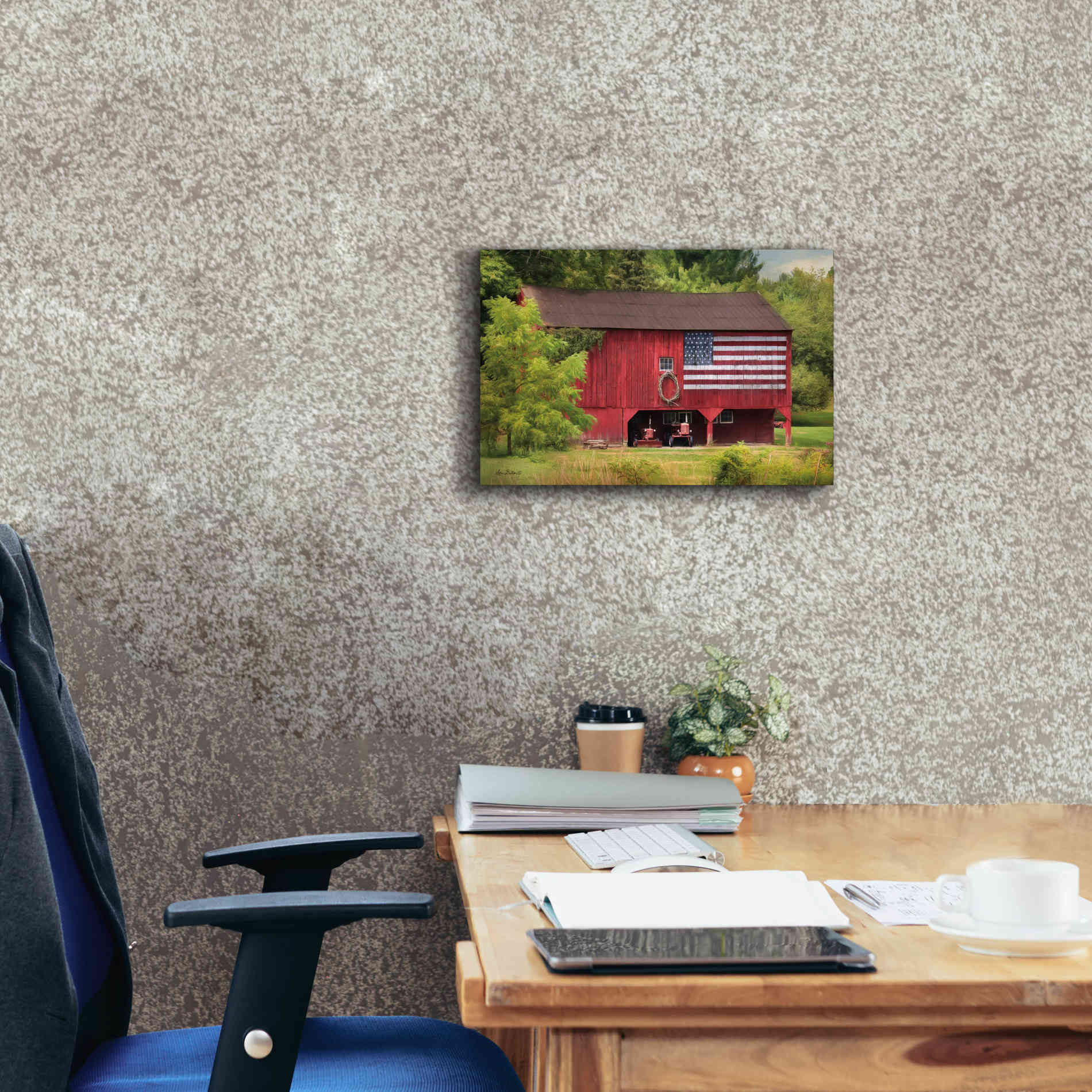 'Patriotic Farmer' by Lori Deiter, Canvas Wall Art,18 x 12