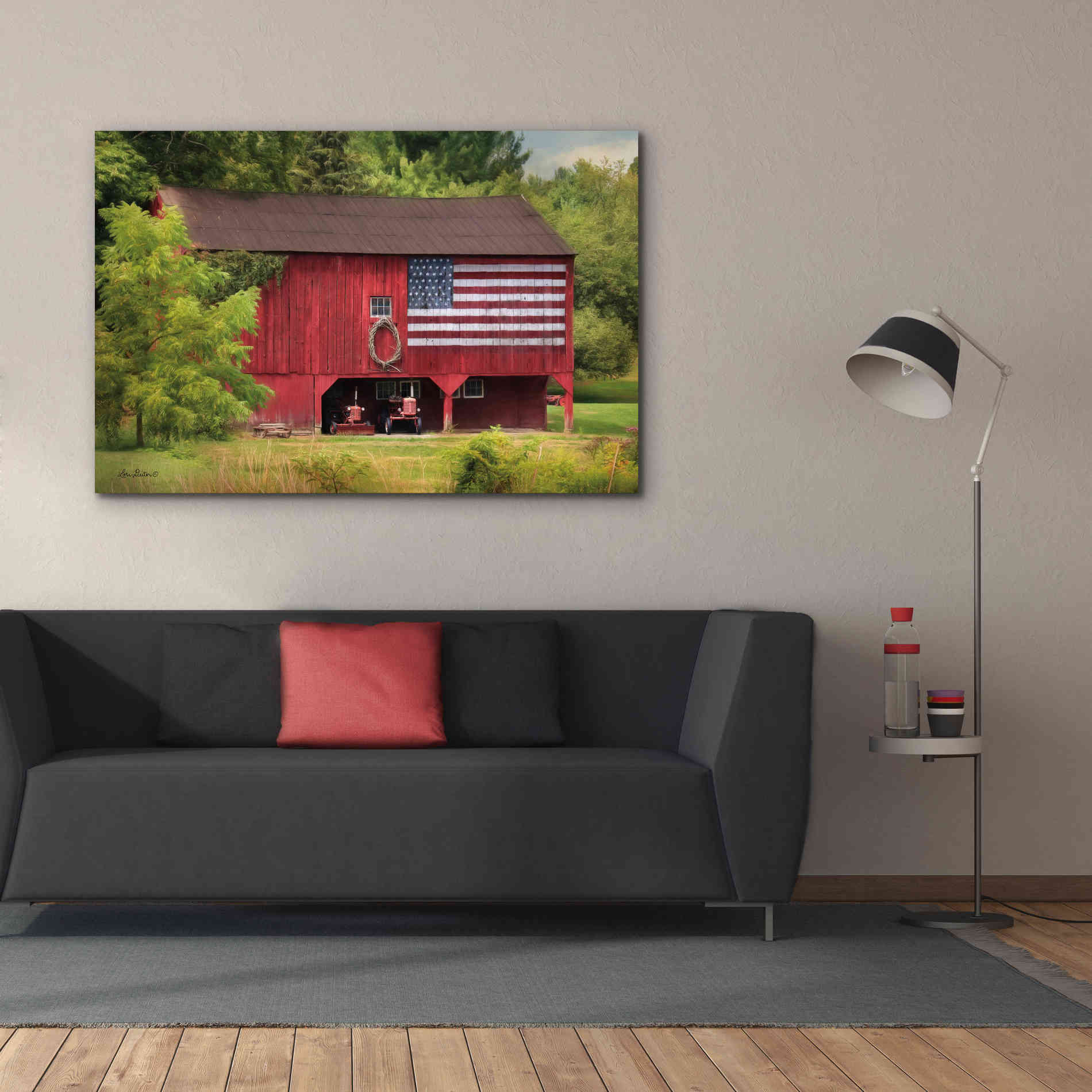 'Patriotic Farmer' by Lori Deiter, Canvas Wall Art,60 x 40