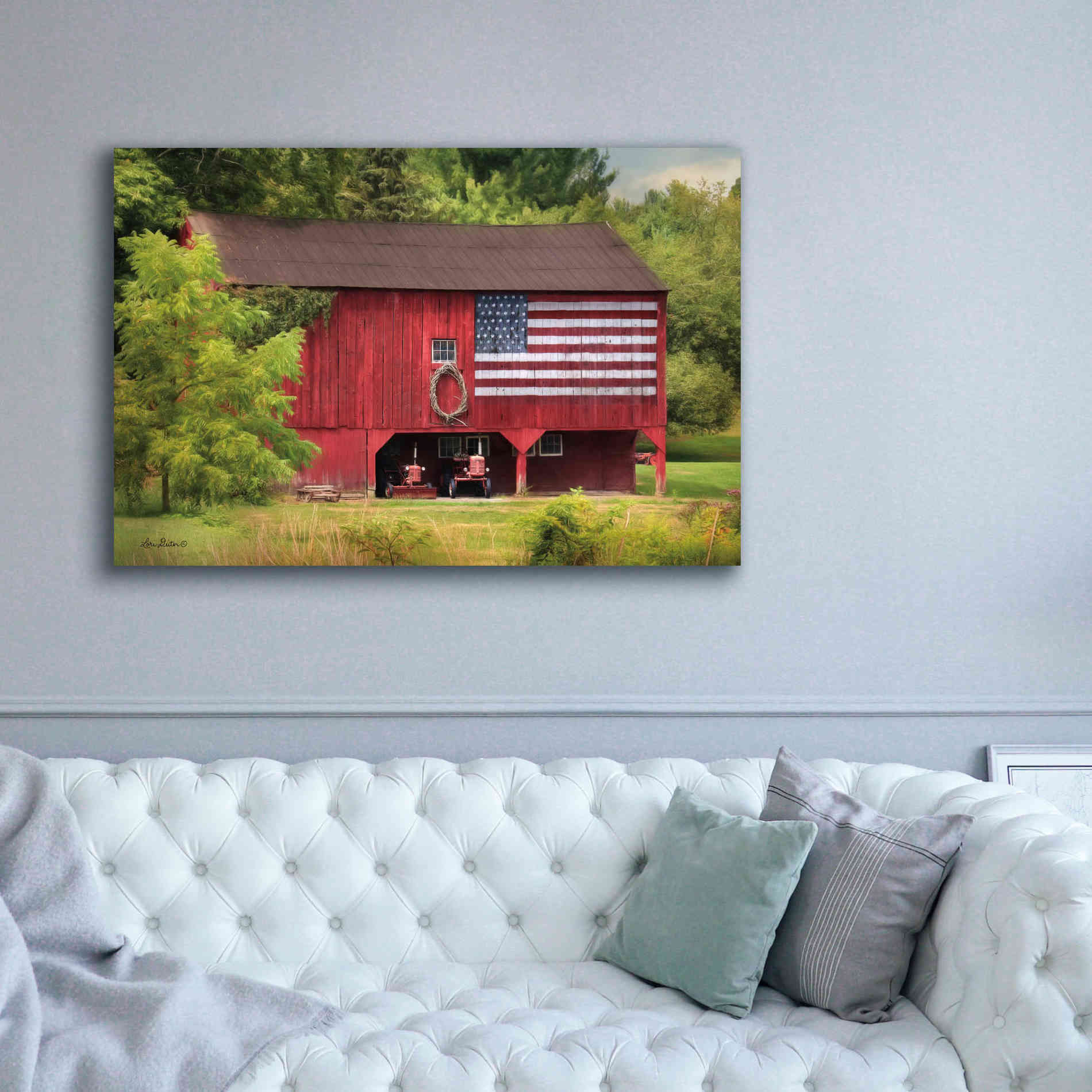 'Patriotic Farmer' by Lori Deiter, Canvas Wall Art,60 x 40