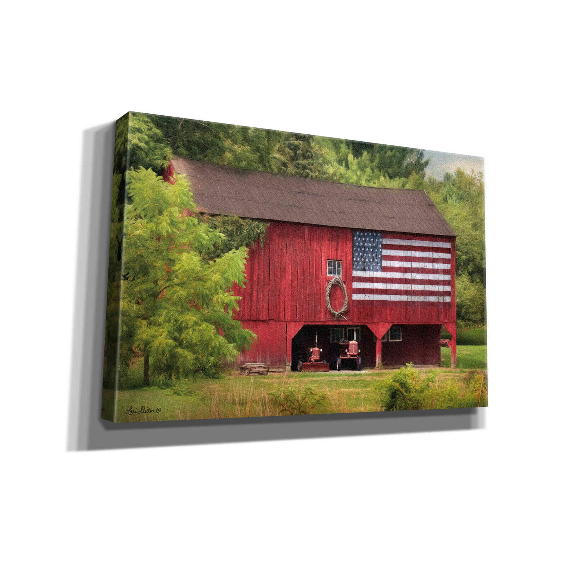 'Patriotic Farmer' by Lori Deiter, Canvas Wall Art