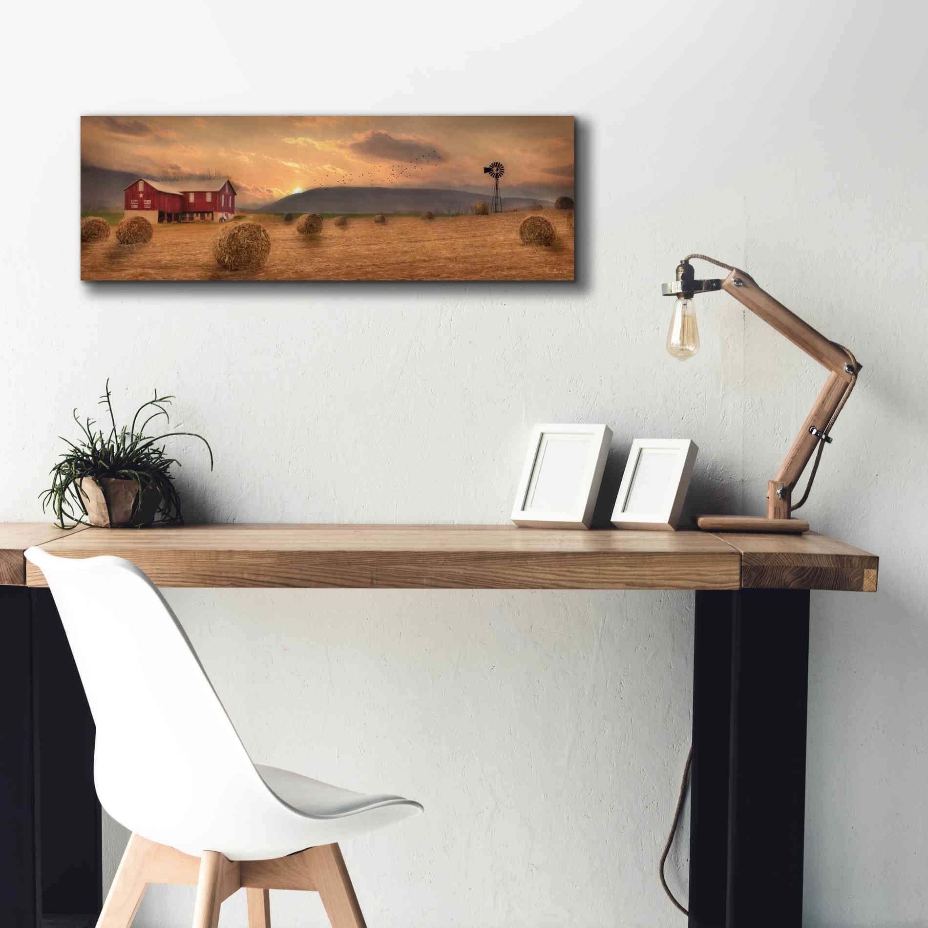'Workin' the Farm' by Lori Deiter, Canvas Wall Art,36 x 12