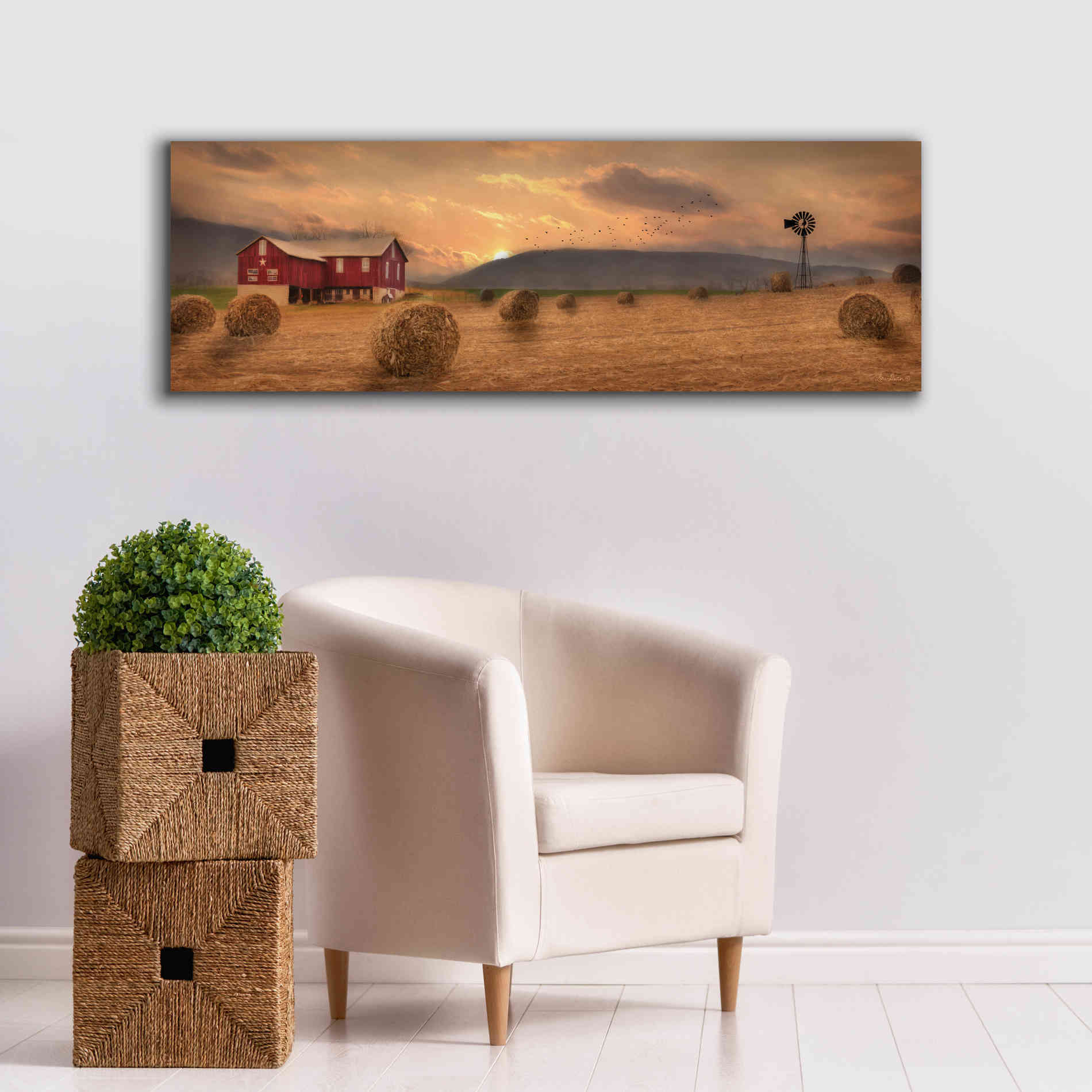 'Workin' the Farm' by Lori Deiter, Canvas Wall Art,60 x 20