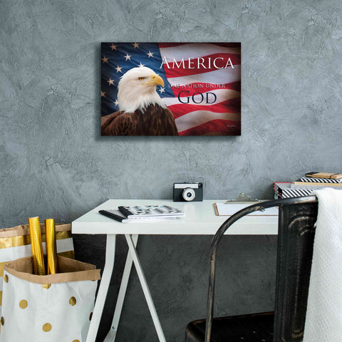 Image of 'One Nation Under God Flag' by Lori Deiter, Canvas Wall Art,18 x 12