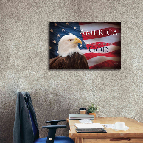 Image of 'One Nation Under God Flag' by Lori Deiter, Canvas Wall Art,40 x 26