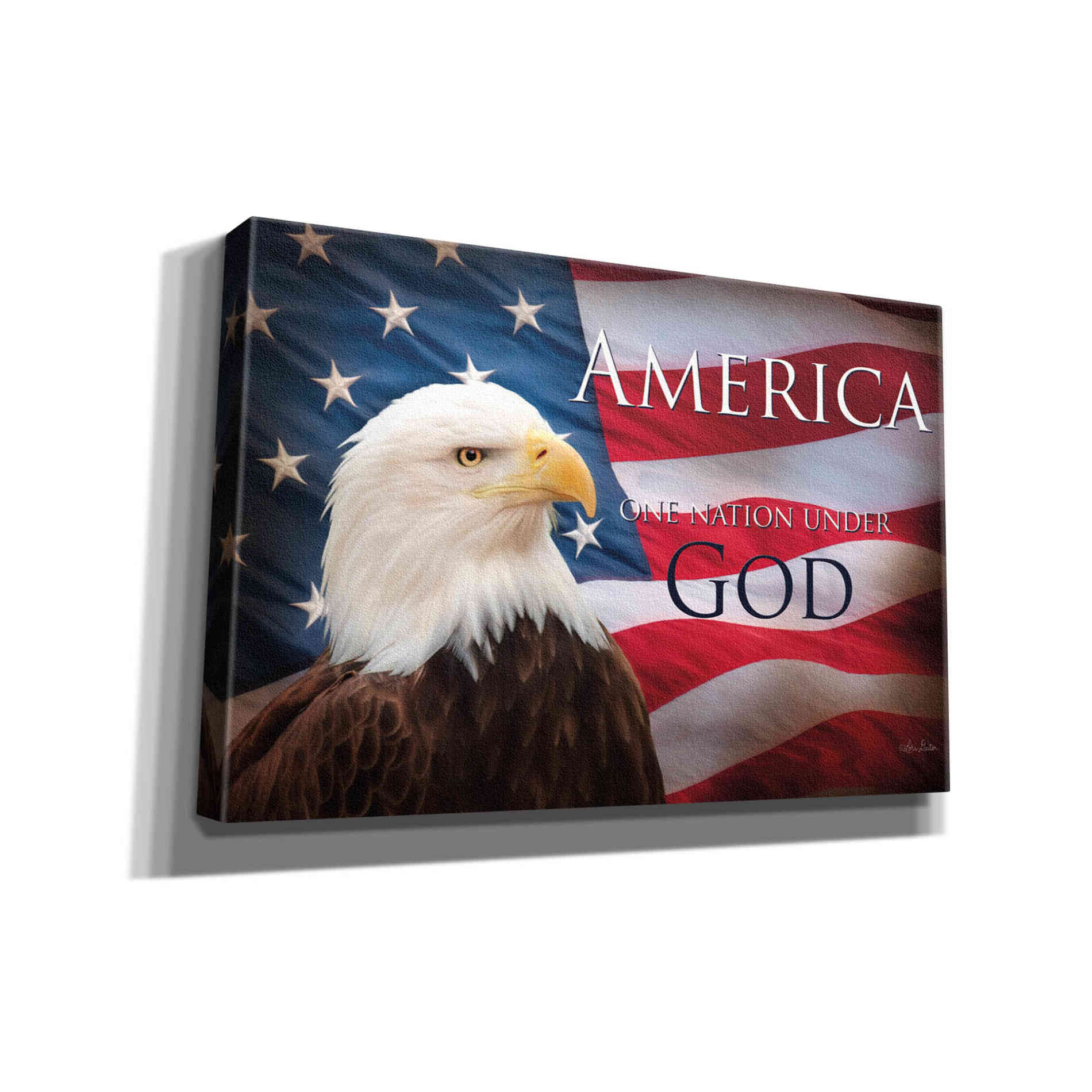 'One Nation Under God Flag' by Lori Deiter, Canvas Wall Art