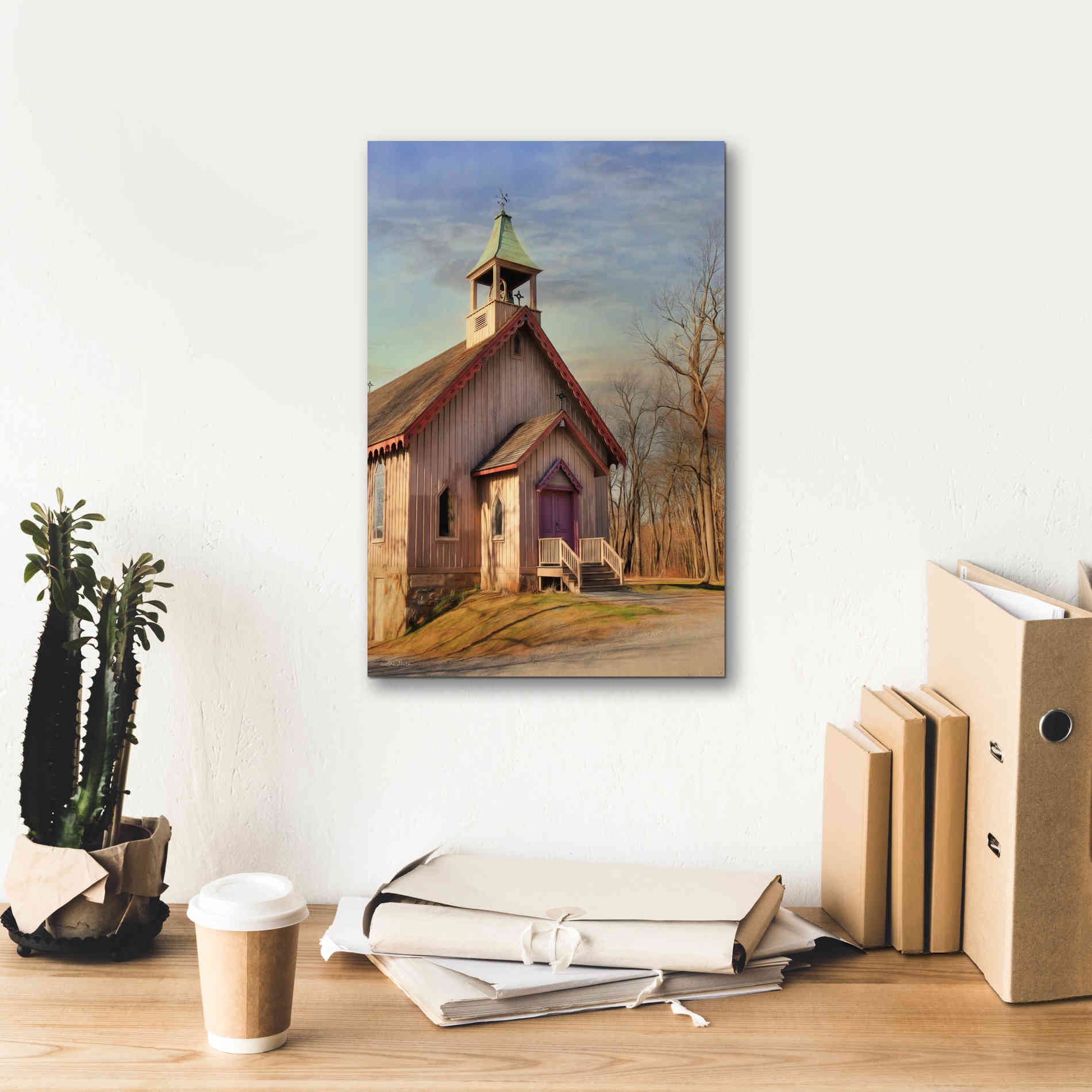 'Eckley St. James Church' by Lori Deiter, Canvas Wall Art,12 x 18