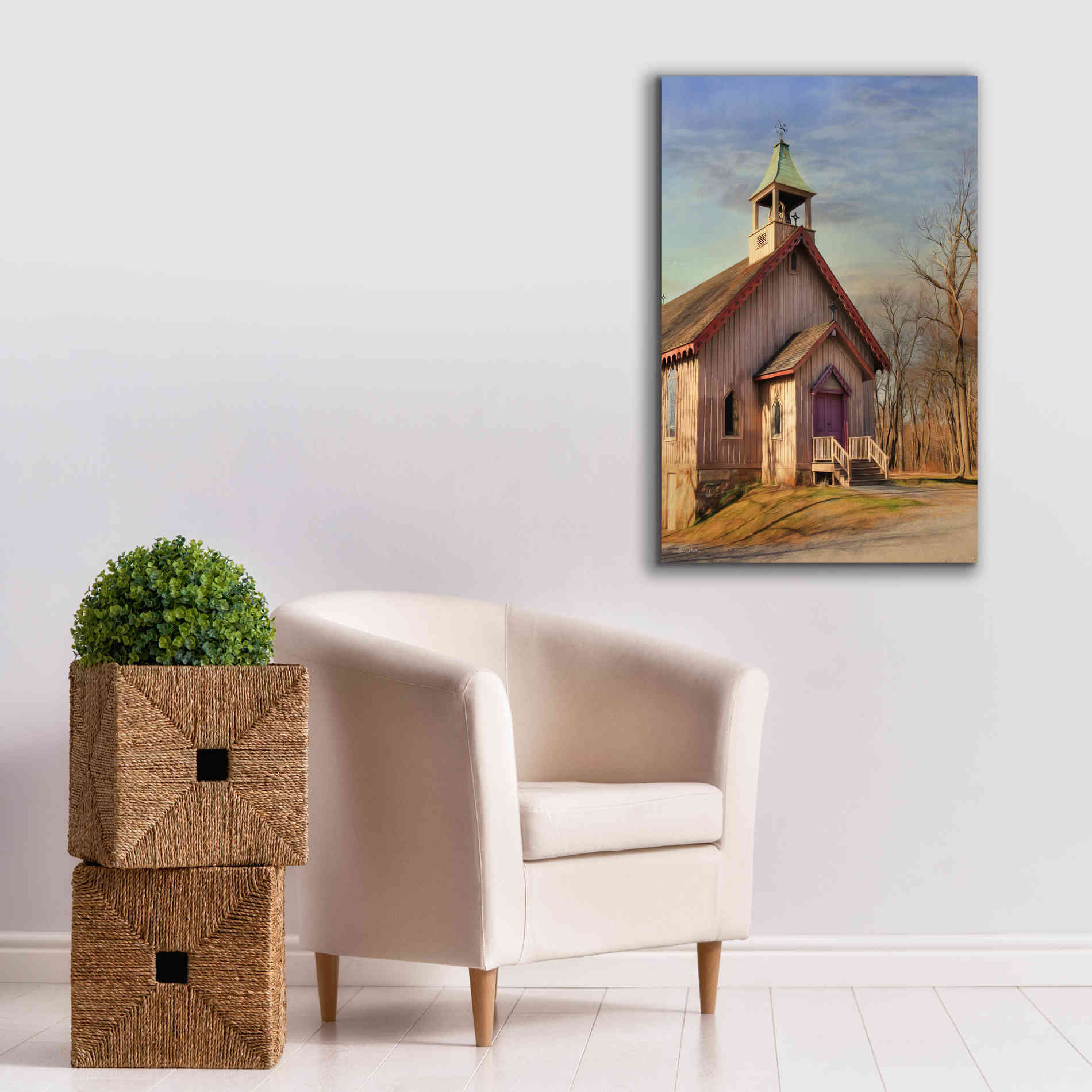 'Eckley St. James Church' by Lori Deiter, Canvas Wall Art,26 x 40