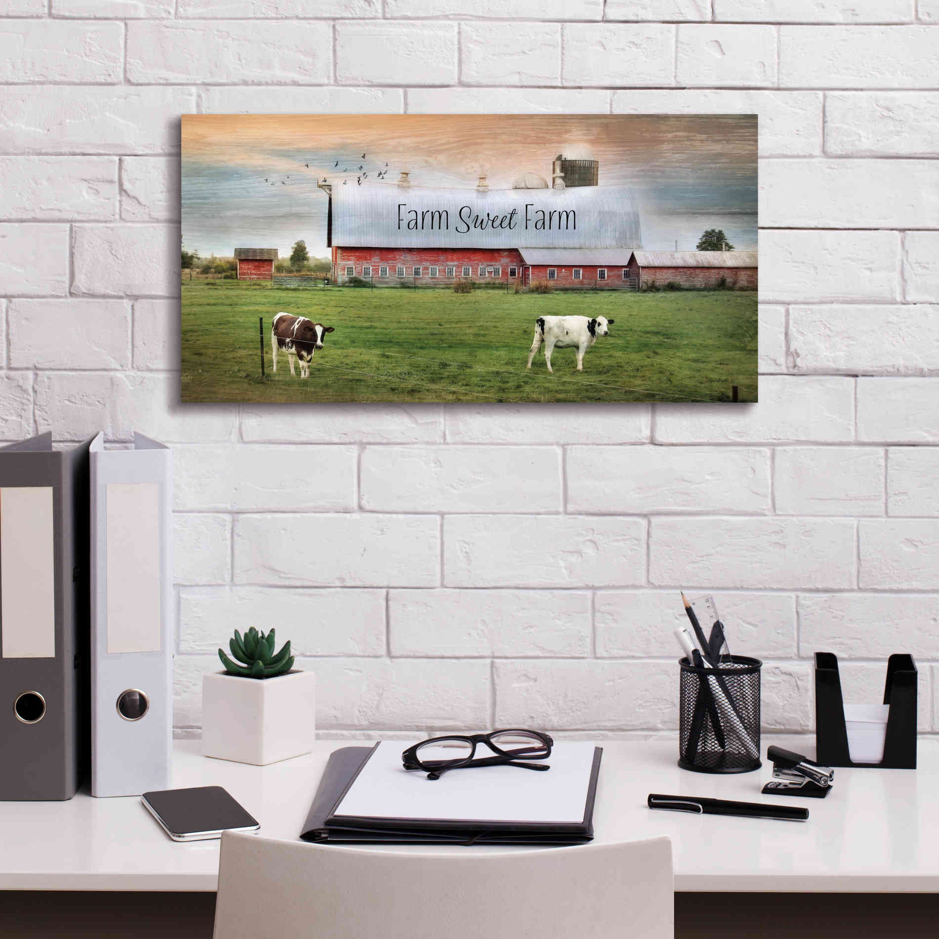 'Farm Sweet Farm' by Lori Deiter, Canvas Wall Art,24 x 12