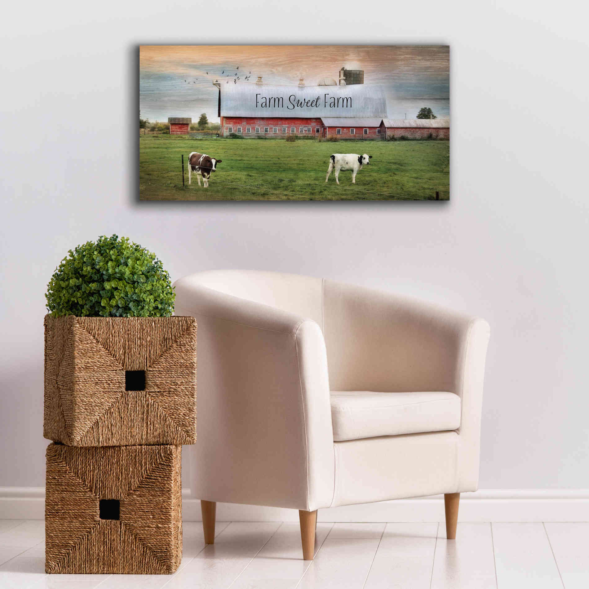 'Farm Sweet Farm' by Lori Deiter, Canvas Wall Art,40 x 20