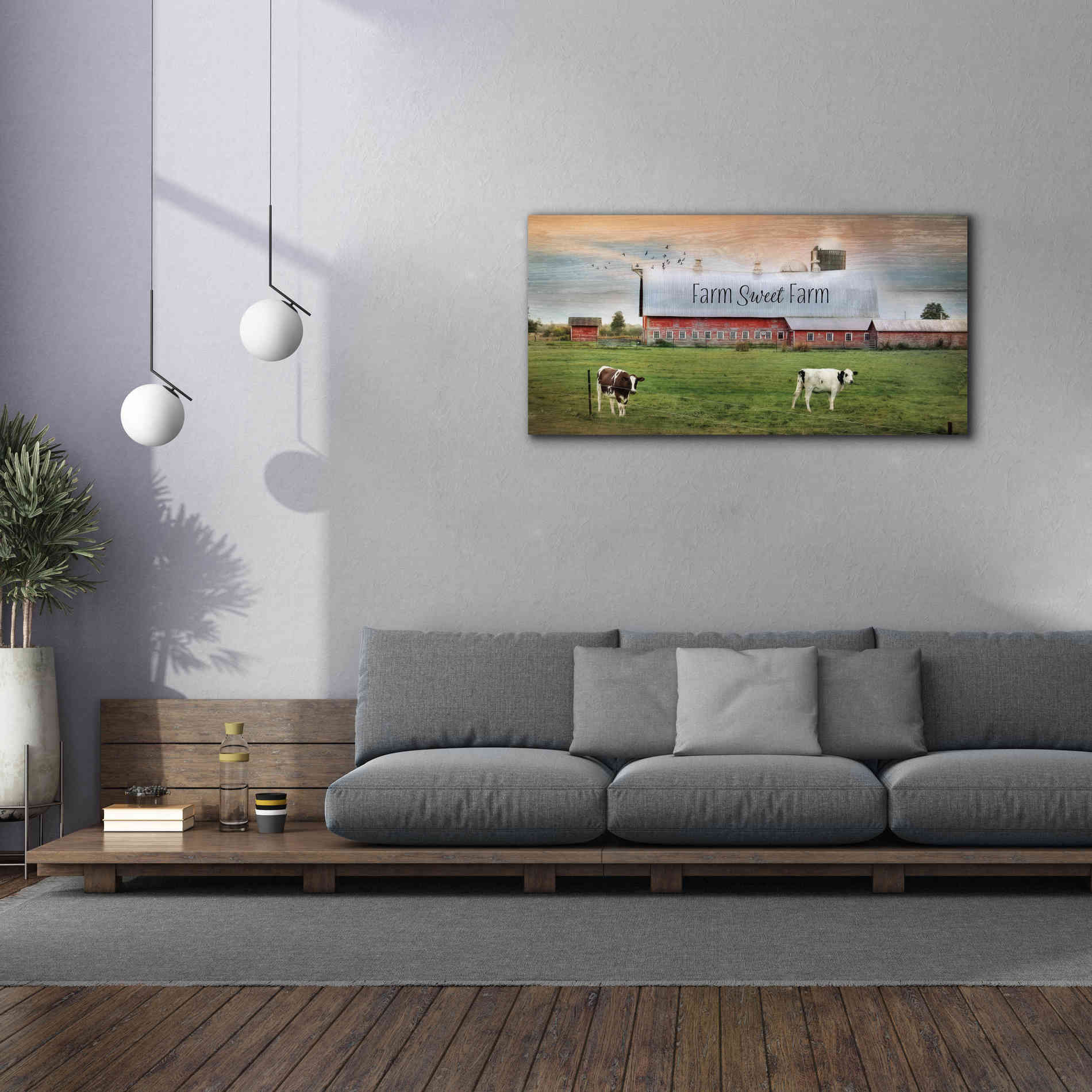 'Farm Sweet Farm' by Lori Deiter, Canvas Wall Art,60 x 30