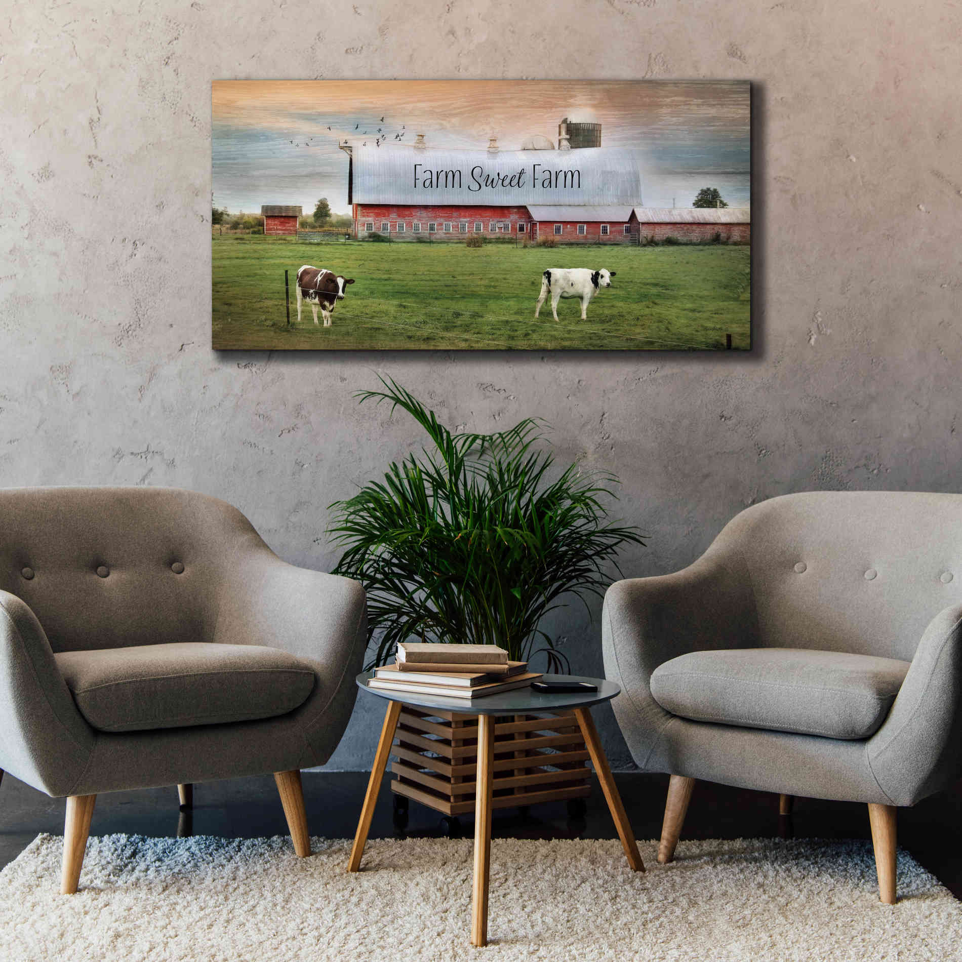 'Farm Sweet Farm' by Lori Deiter, Canvas Wall Art,60 x 30