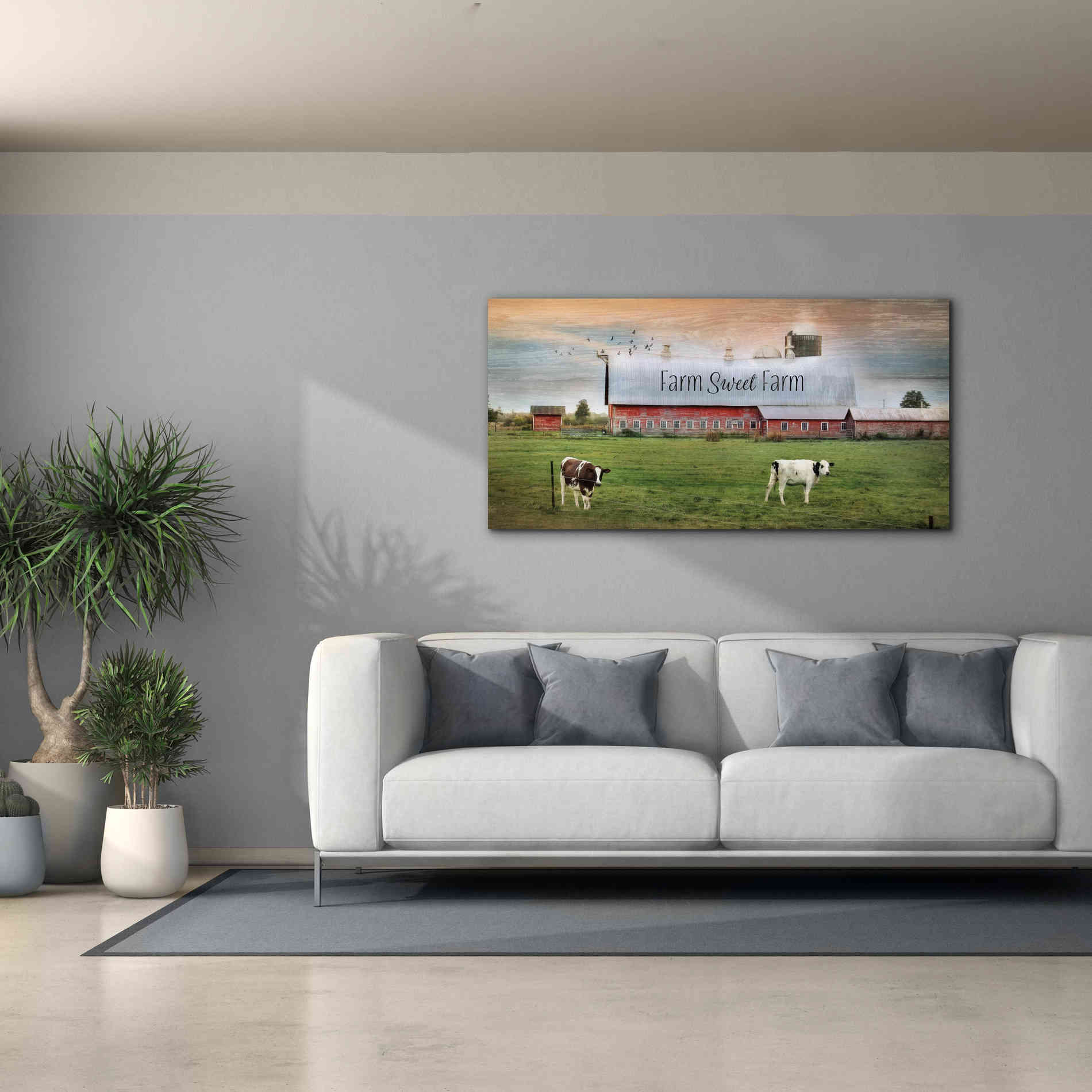 'Farm Sweet Farm' by Lori Deiter, Canvas Wall Art,60 x 30