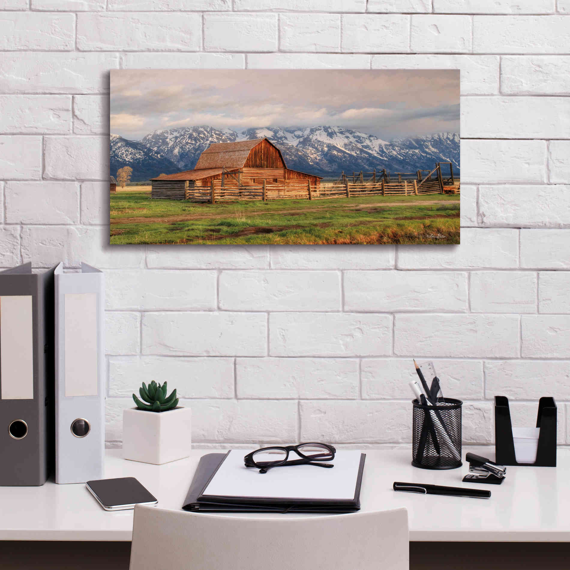 'Mormon Row II' by Lori Deiter, Canvas Wall Art,24 x 12