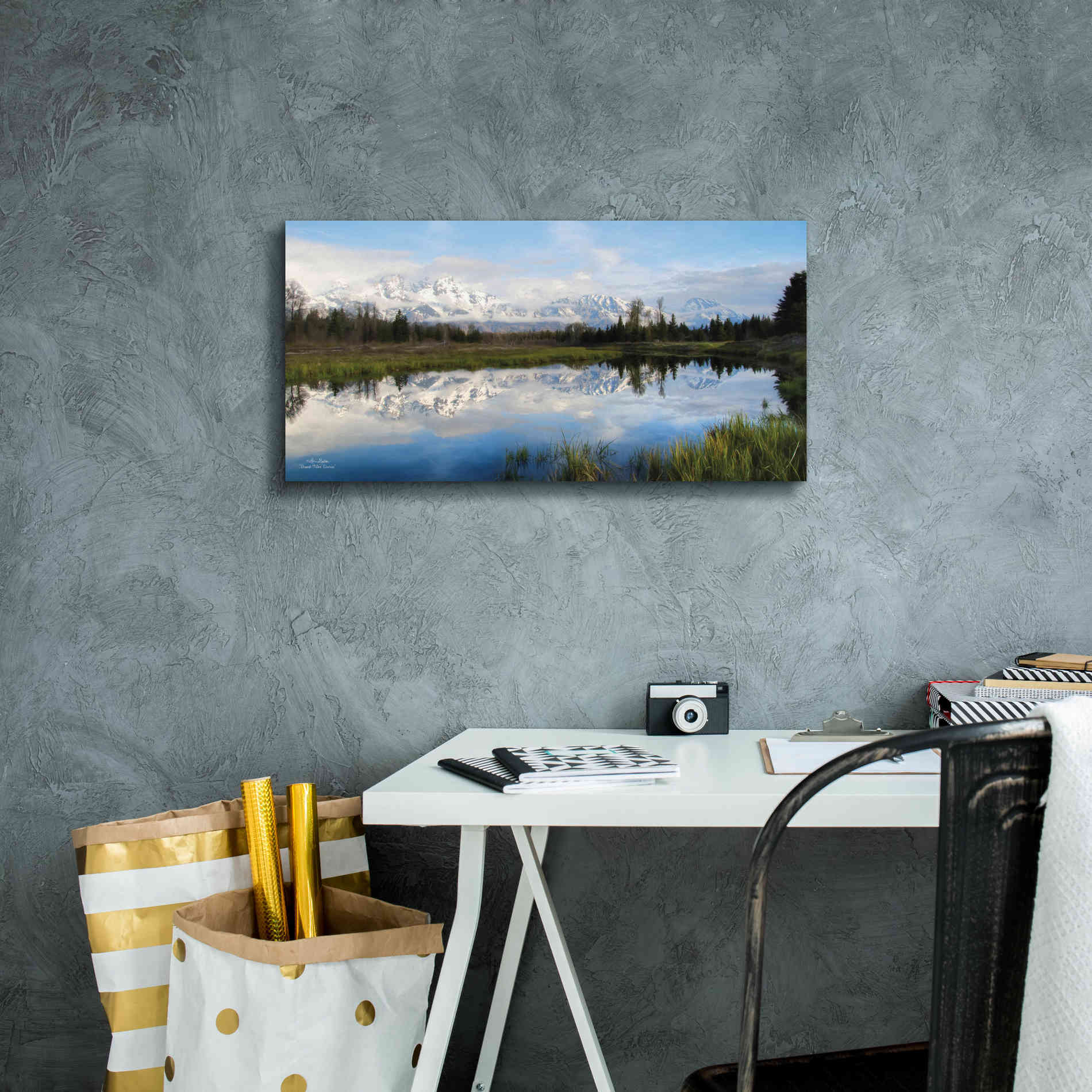 'Grand Teton Sunrise' by Lori Deiter, Canvas Wall Art,24 x 12
