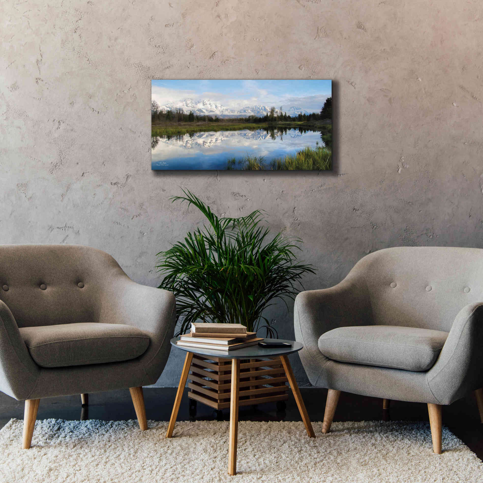 'Grand Teton Sunrise' by Lori Deiter, Canvas Wall Art,40 x 20