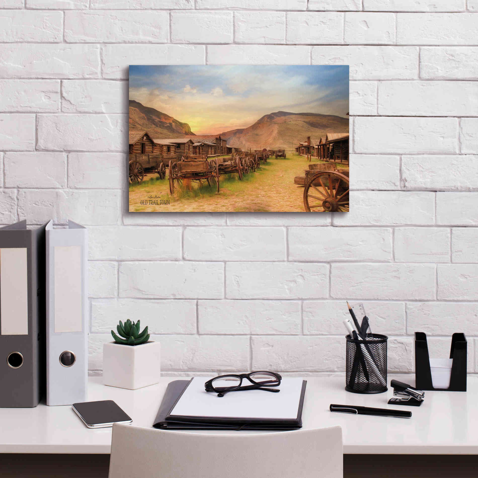 'Old Trail Town' by Lori Deiter, Canvas Wall Art,18 x 12