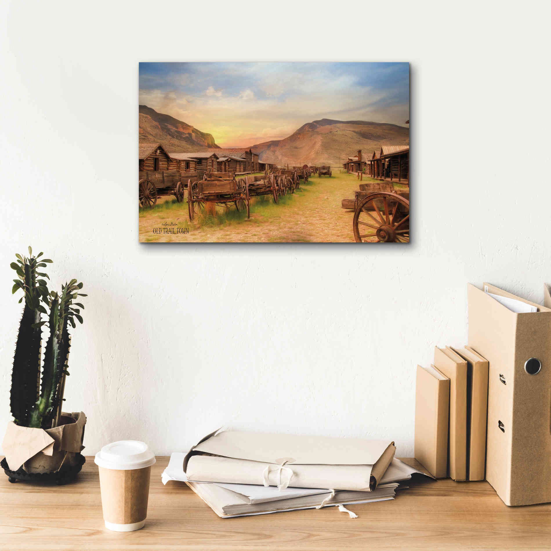 'Old Trail Town' by Lori Deiter, Canvas Wall Art,18 x 12