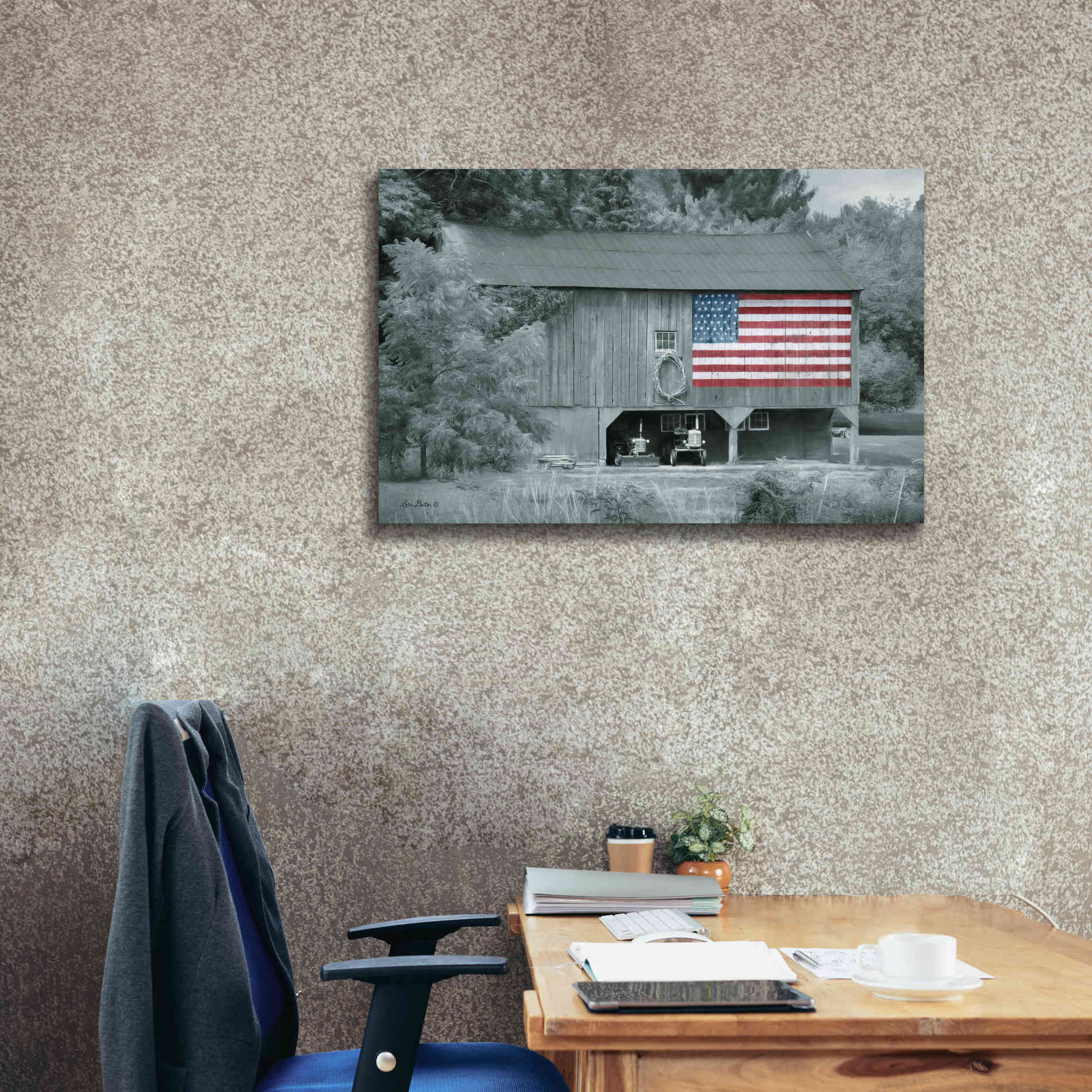 'Patriotic Farm I' by Lori Deiter Canvas Wall Art,40 x 26