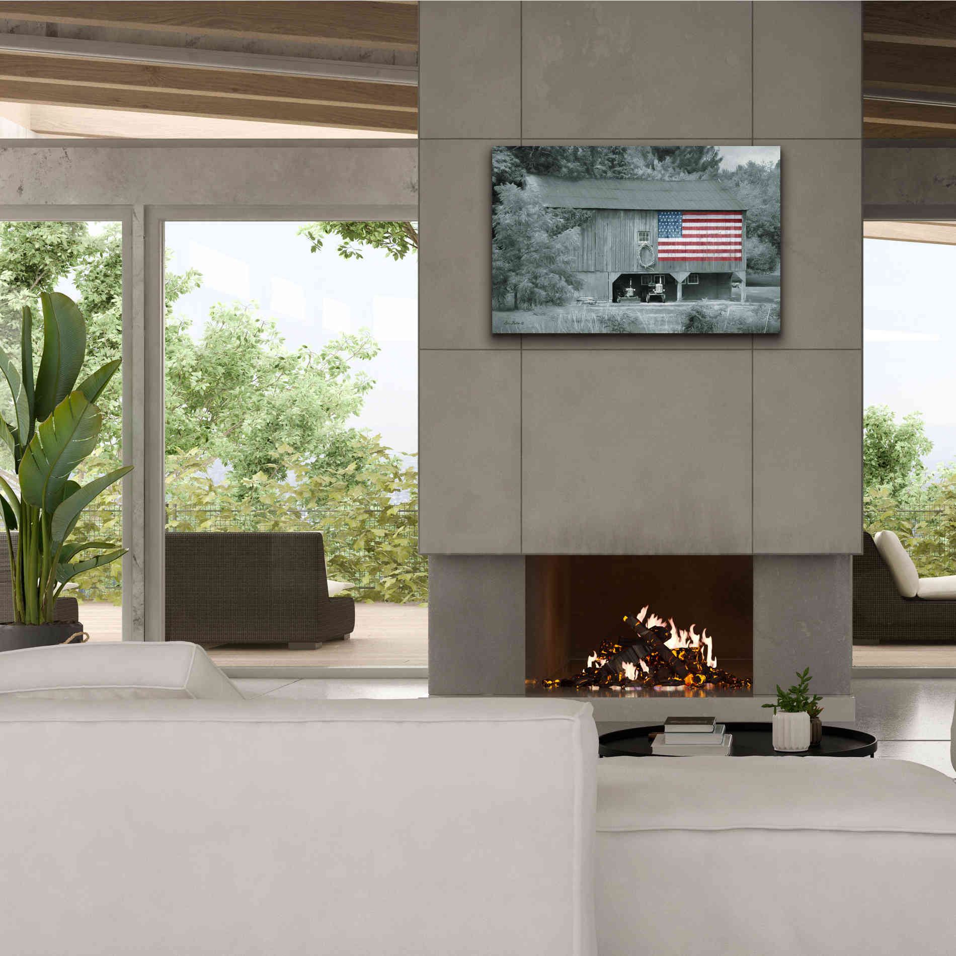 'Patriotic Farm I' by Lori Deiter Canvas Wall Art,40 x 26