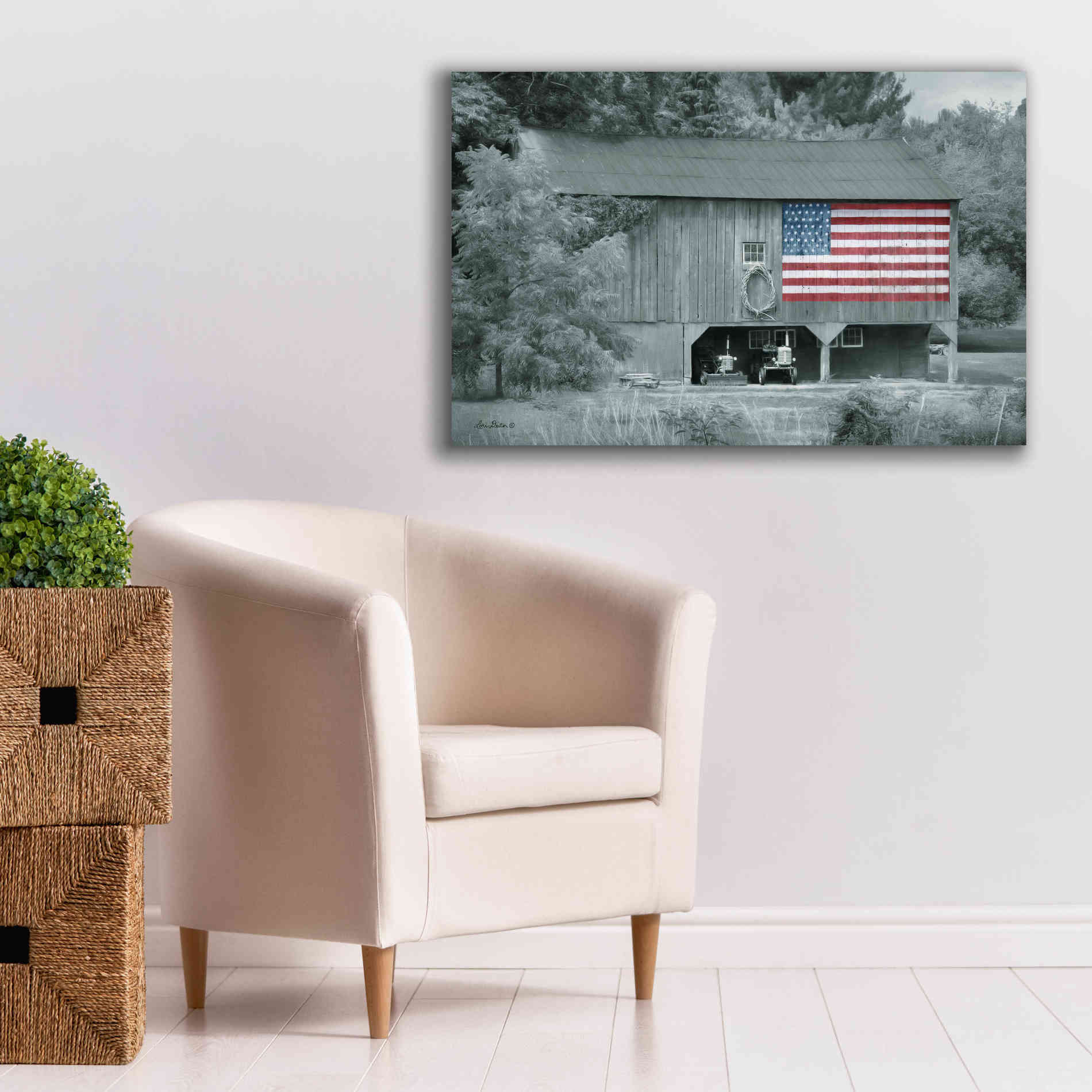 'Patriotic Farm I' by Lori Deiter Canvas Wall Art,40 x 26