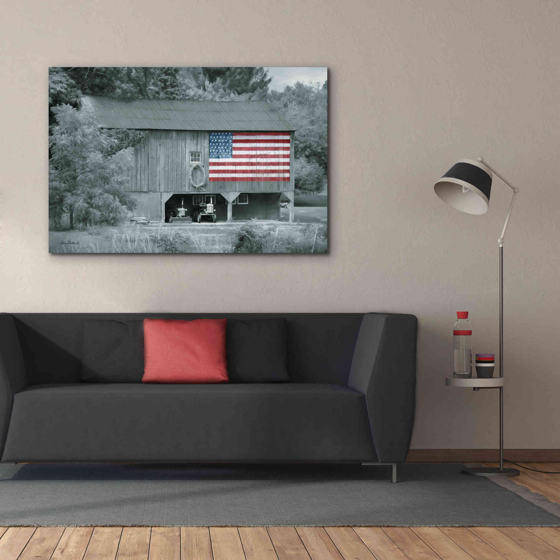 'Patriotic Farm I' by Lori Deiter Canvas Wall Art,60 x 40