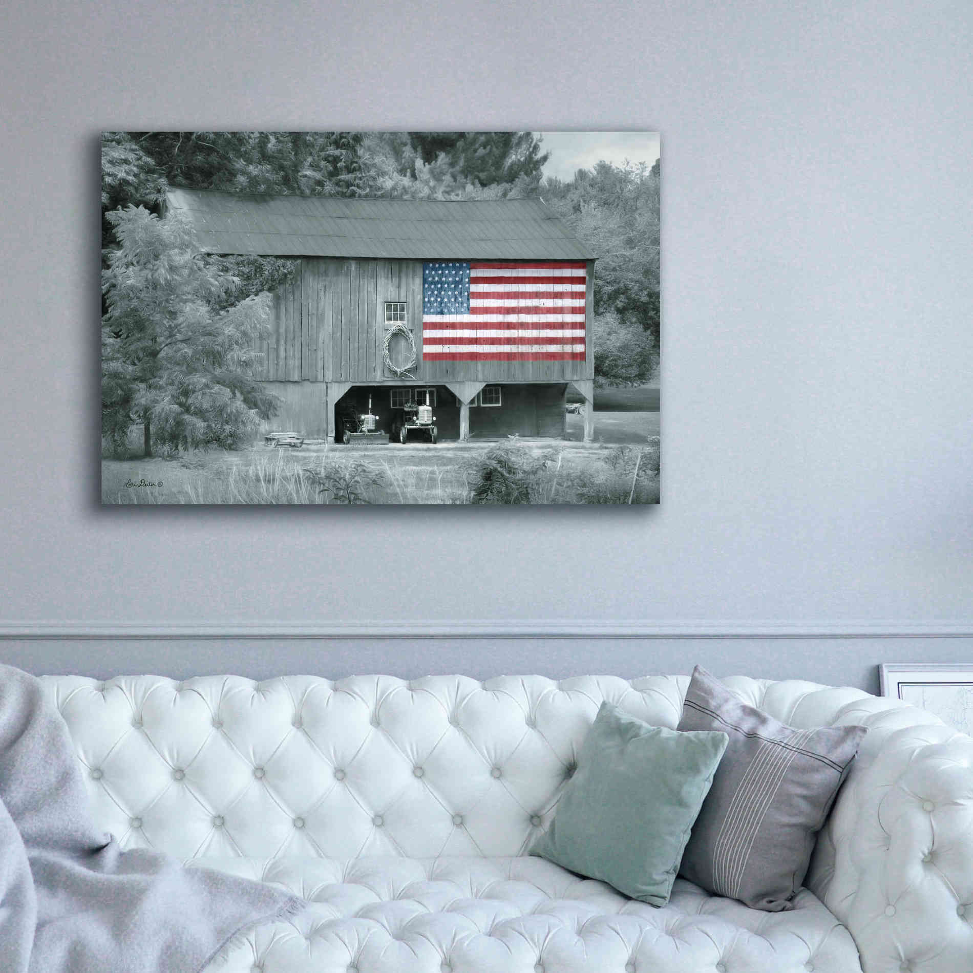 'Patriotic Farm I' by Lori Deiter Canvas Wall Art,60 x 40