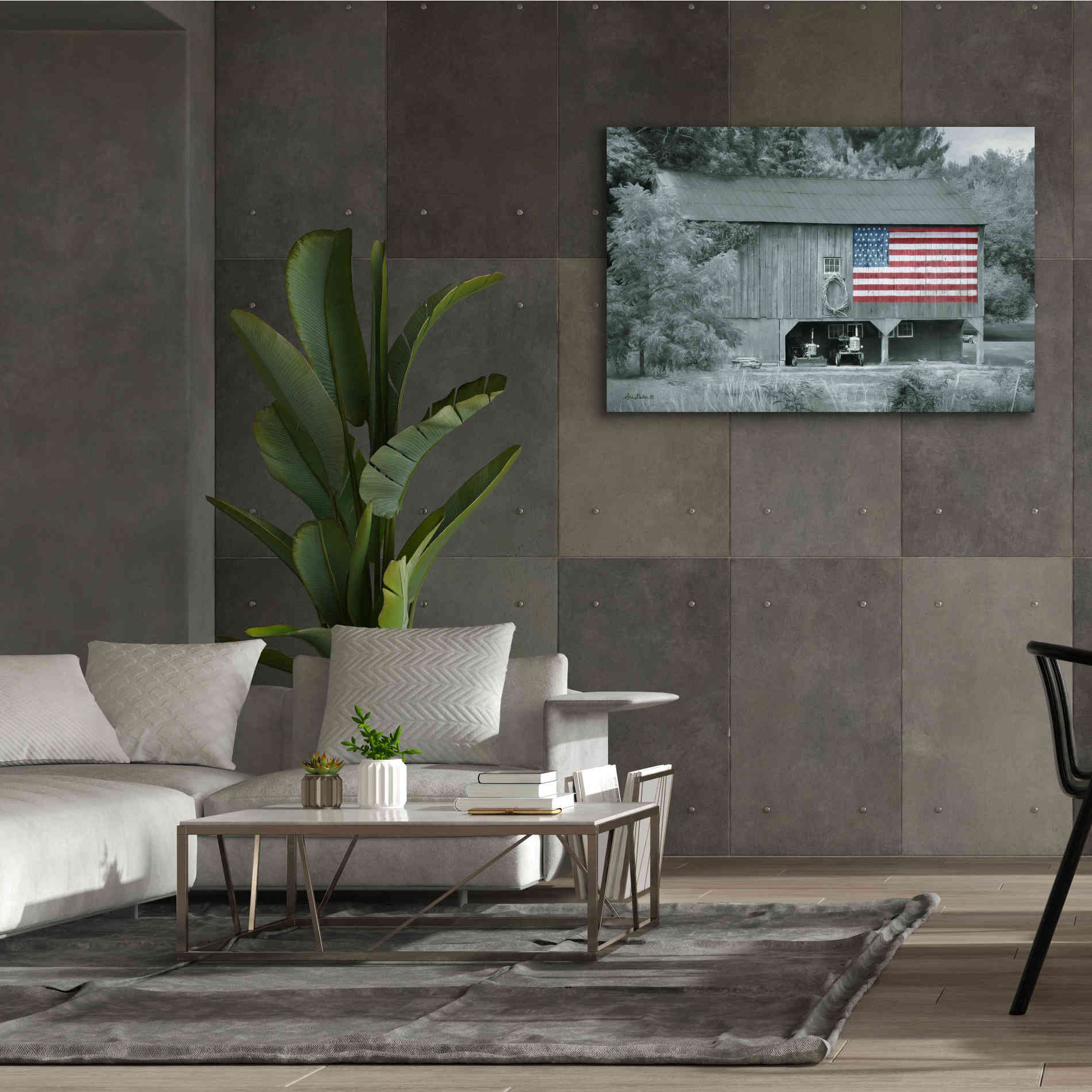 'Patriotic Farm I' by Lori Deiter Canvas Wall Art,60 x 40