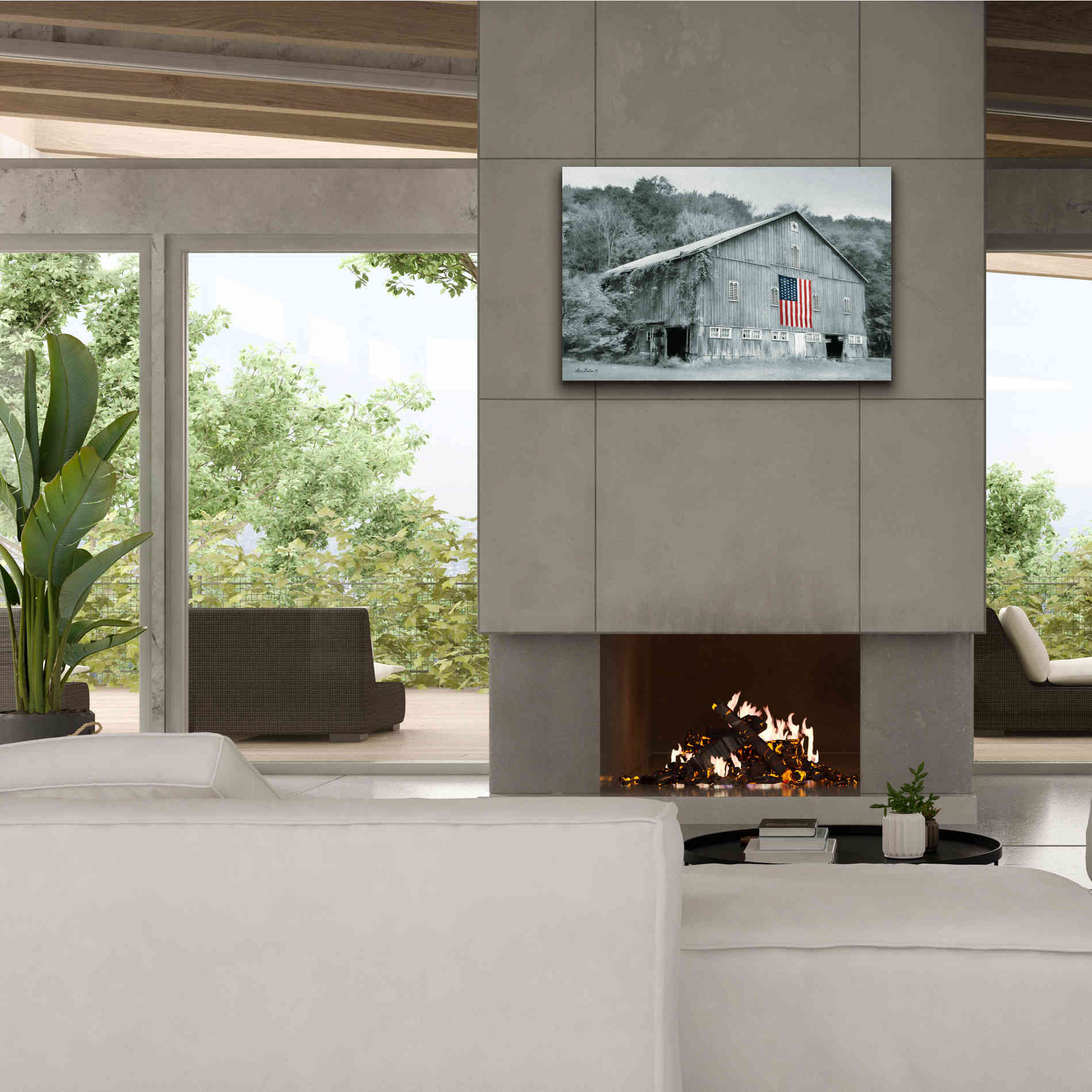 'Patriotic Farm II' by Lori Deiter Canvas Wall Art,40 x 26