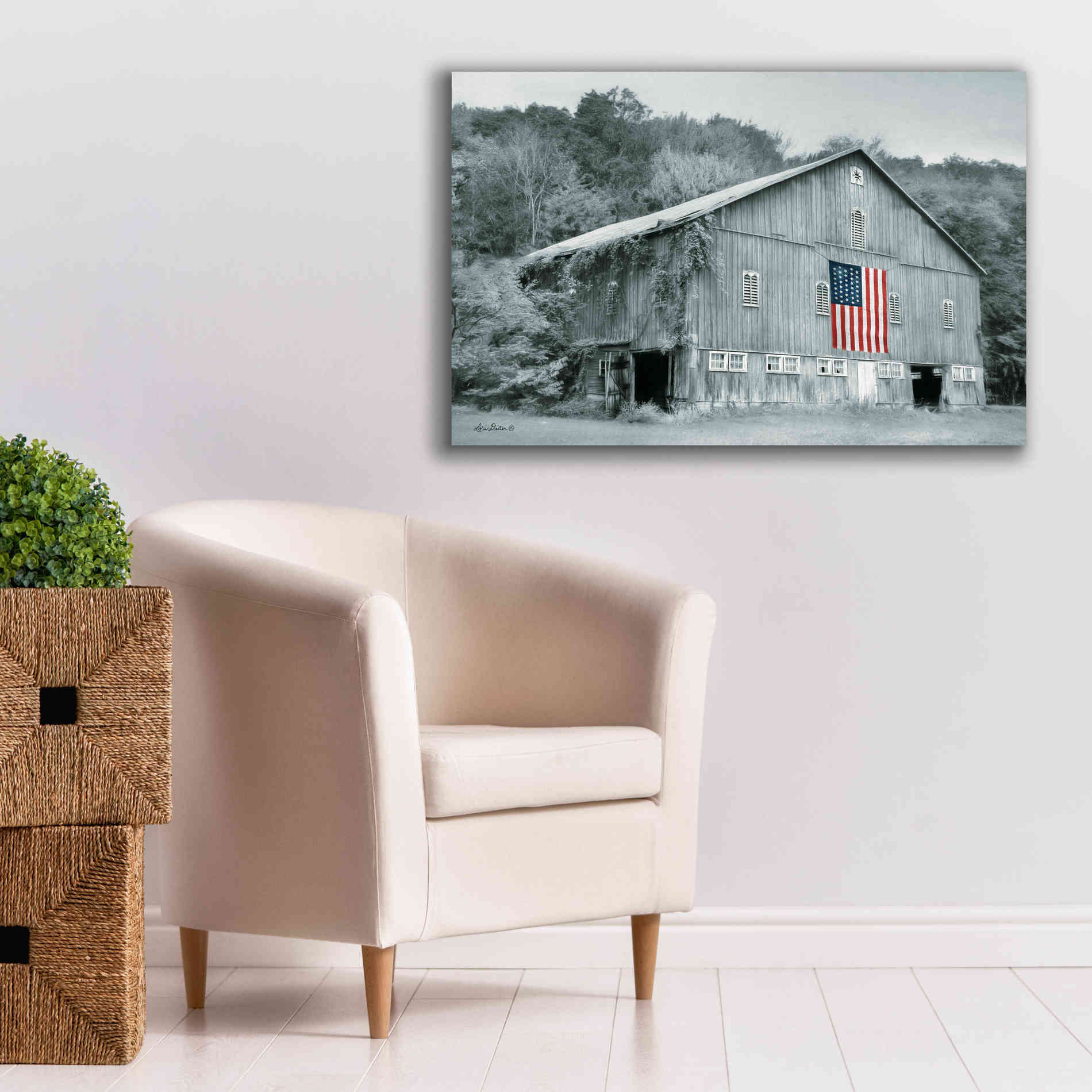 'Patriotic Farm II' by Lori Deiter Canvas Wall Art,40 x 26