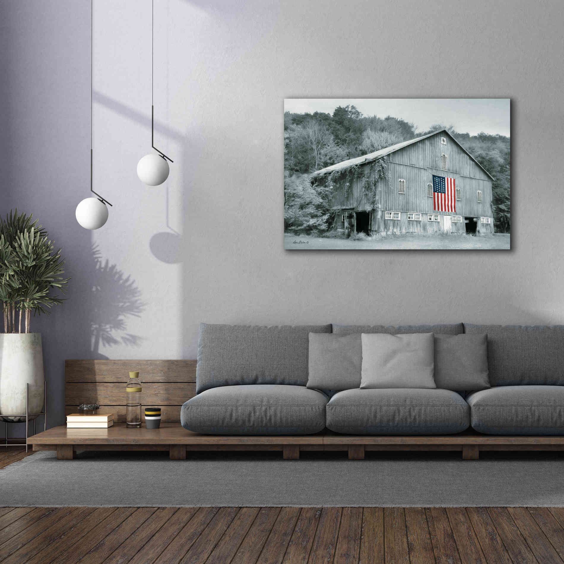 'Patriotic Farm II' by Lori Deiter Canvas Wall Art,60 x 40