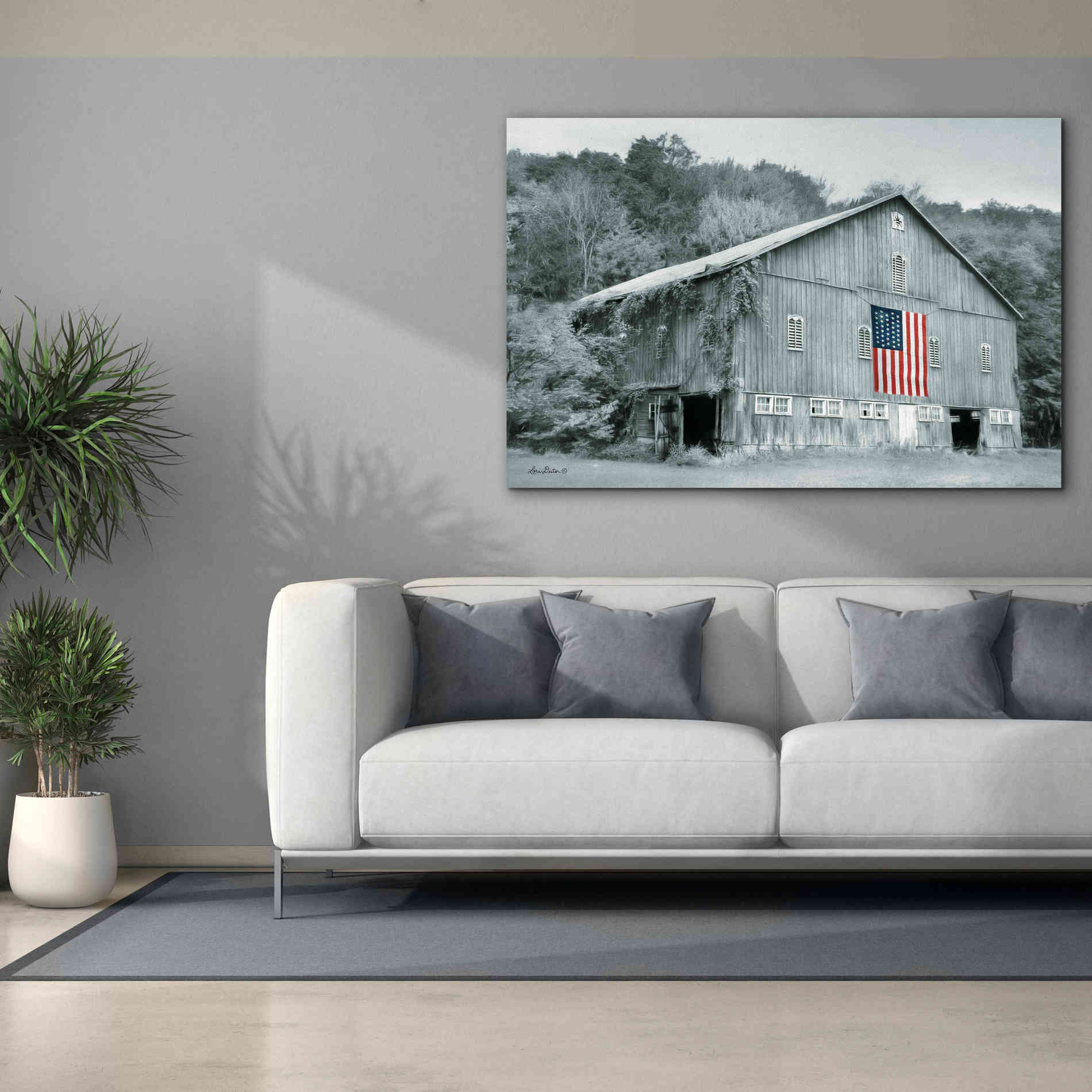 'Patriotic Farm II' by Lori Deiter Canvas Wall Art,60 x 40