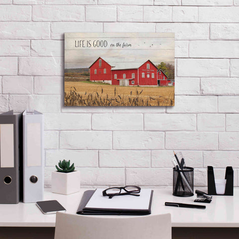 Image of 'Life is Good on the Farm' by Lori Deiter Canvas Wall Art,18 x 12